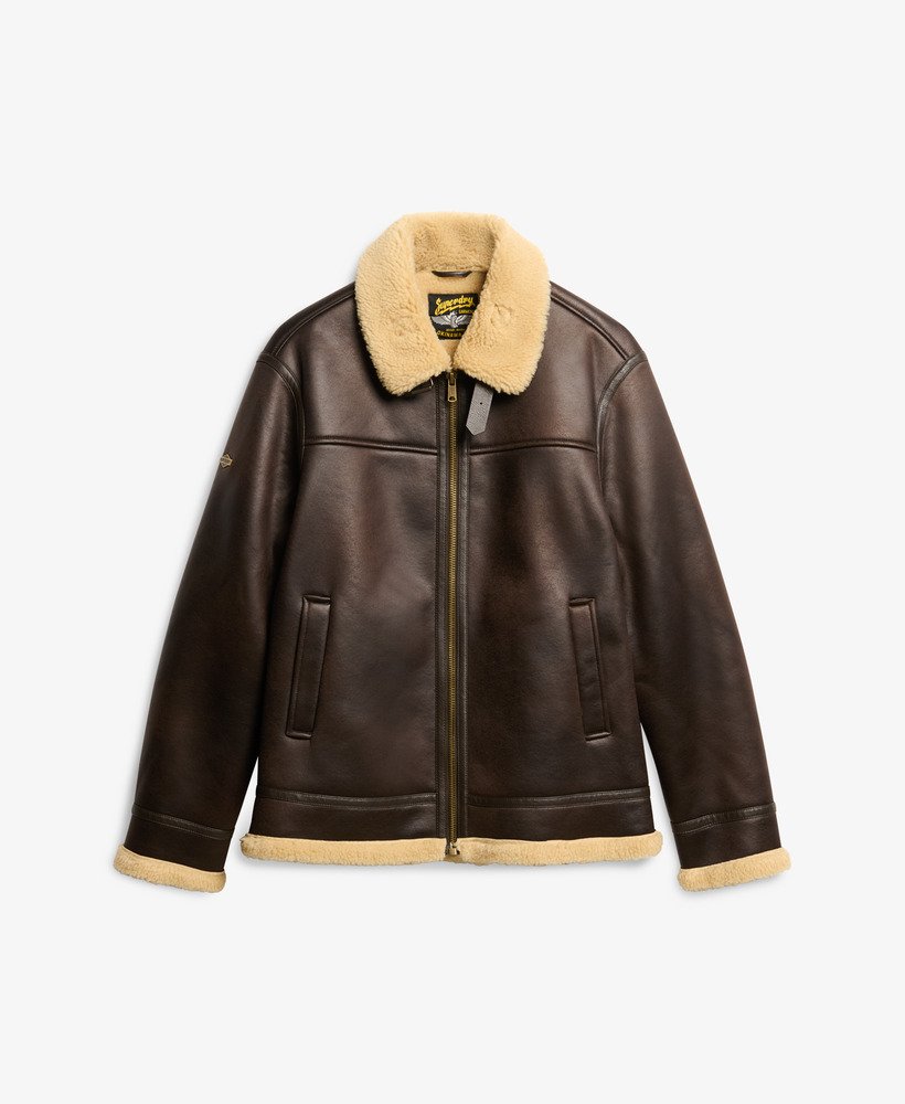 Oversized Faux Shearling Aviator Jacket - XNAUWBI