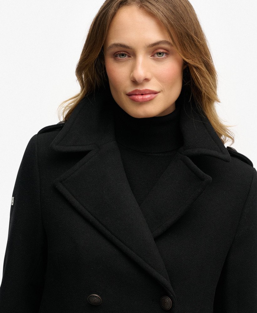 Double Breasted Wool Blend Coat - XNAUWBI