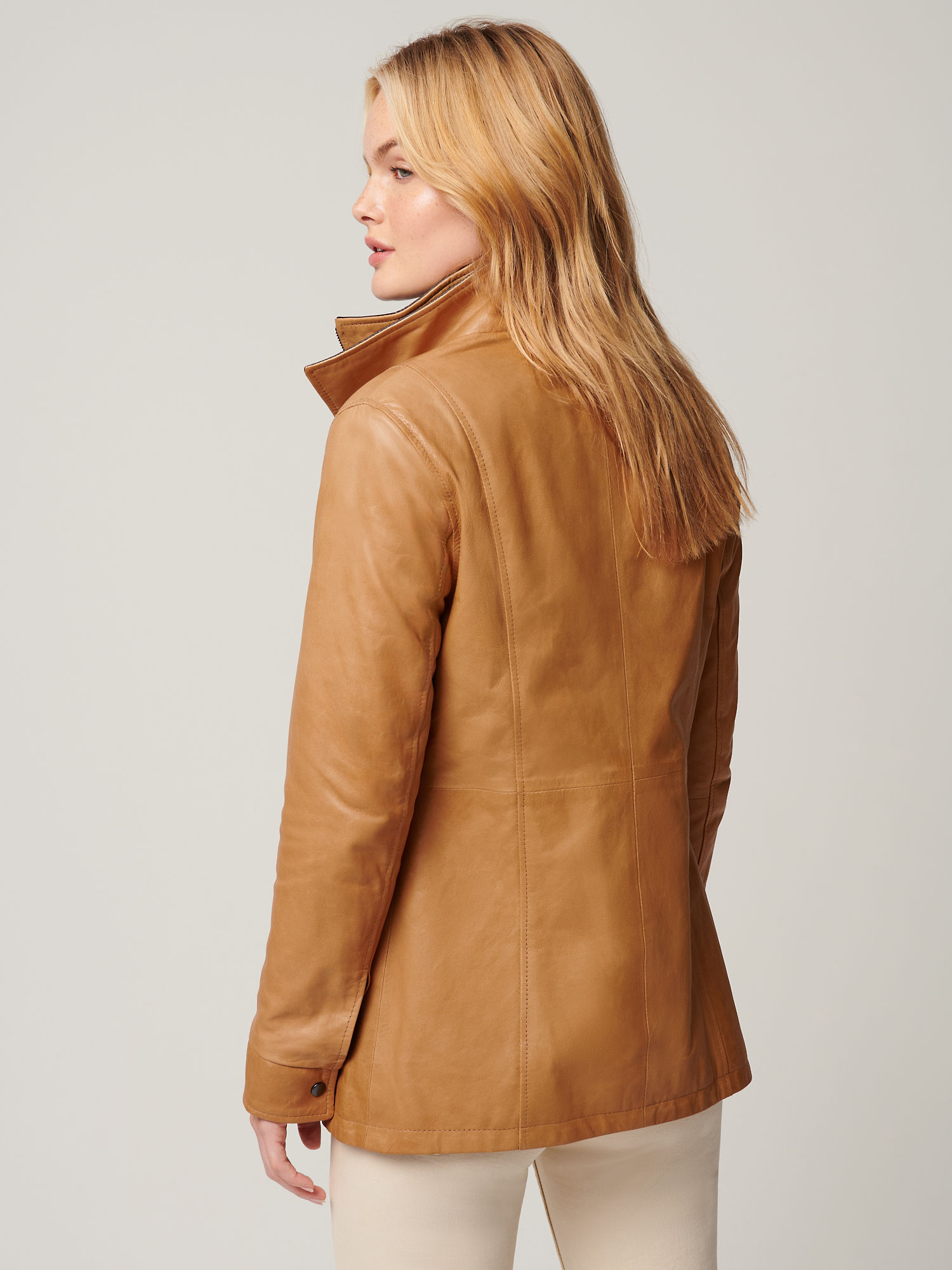 Rory Sand Leather Jacket - XNAUWBI