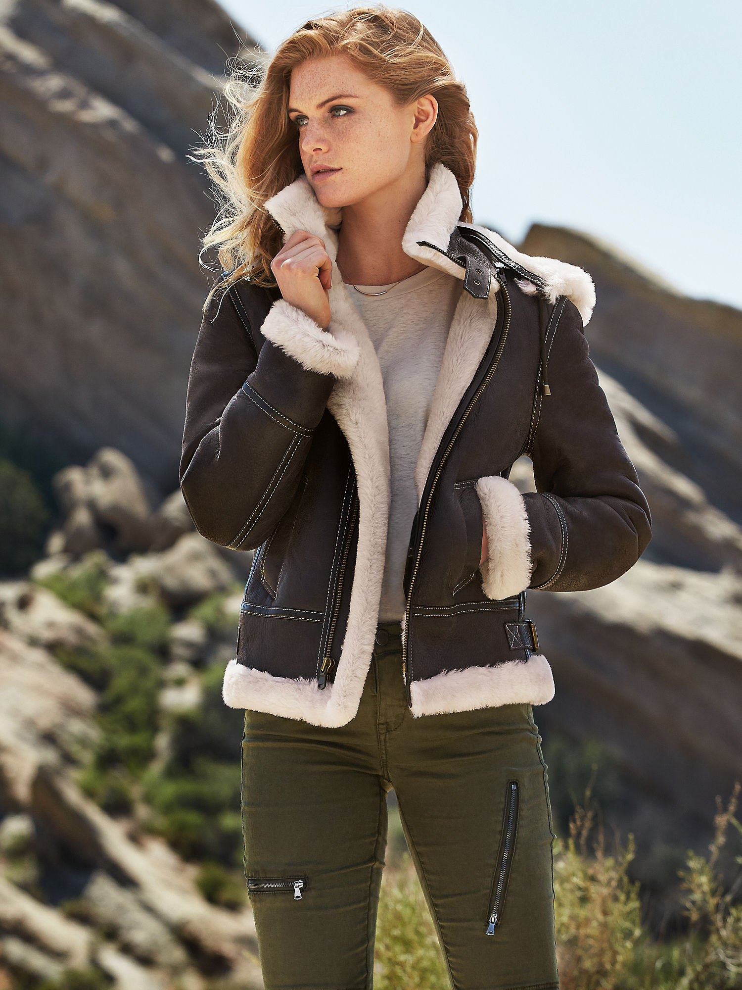 Jane Sheepskin B-3 Bomber Jacket - XNAUWBI