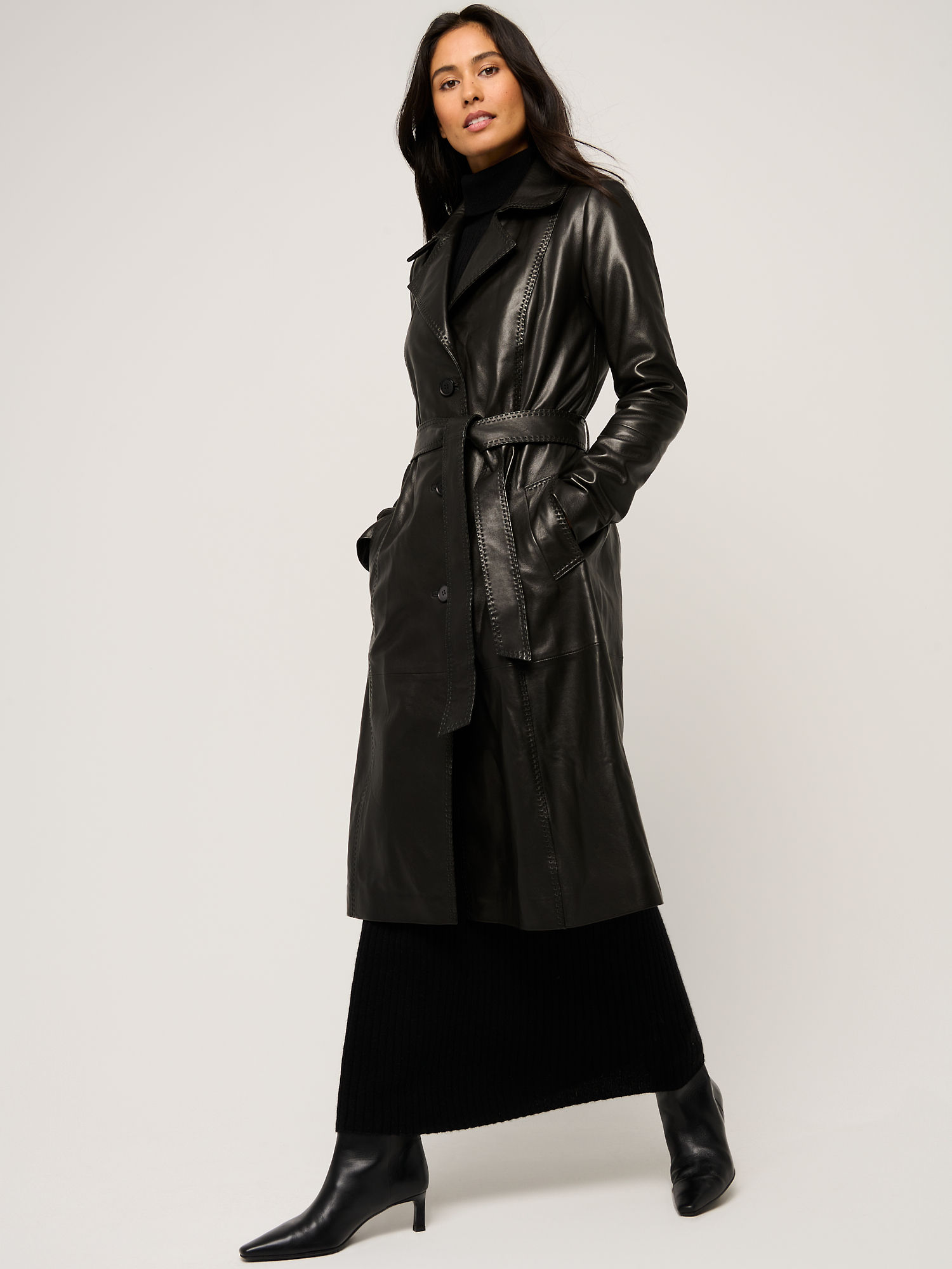 Zelda Leather Trench Coat - XNAUWBI