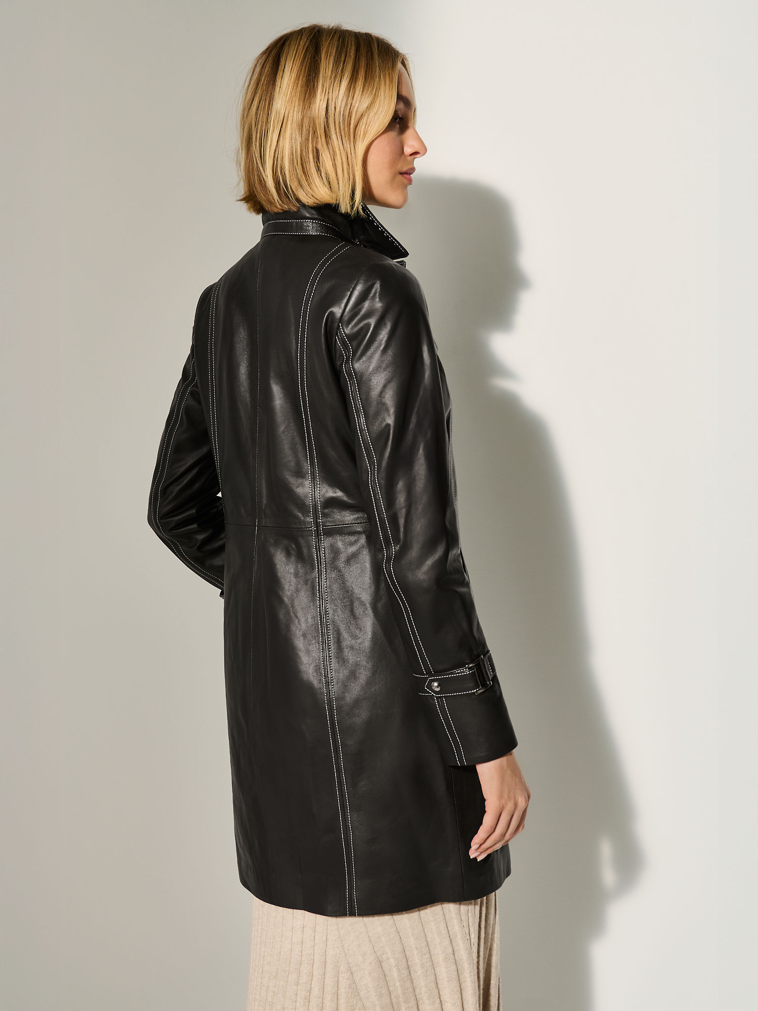 Mia Leather Trench Coat - XNAUWBI