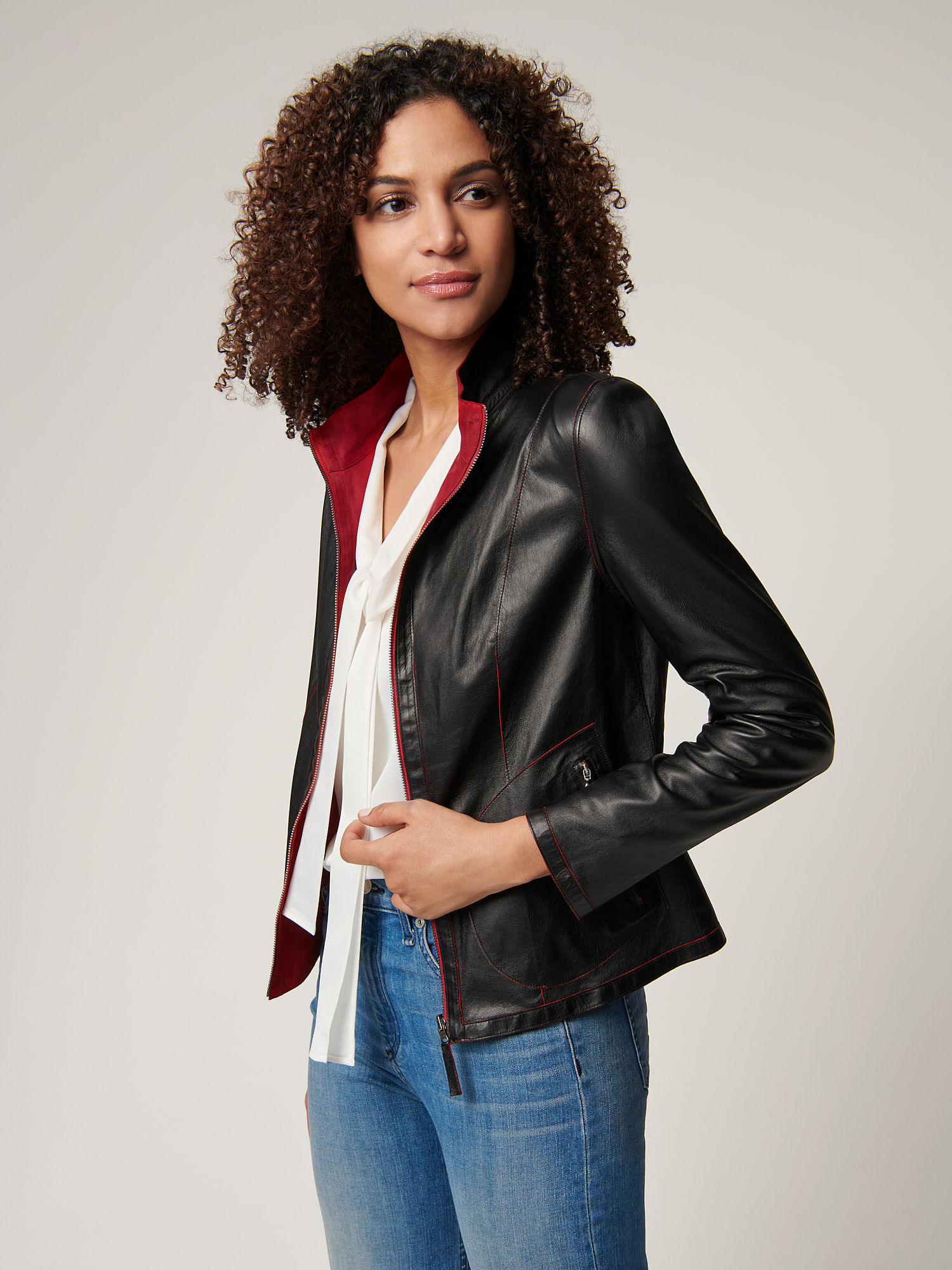 Kayla Reversible Suede Leather Jacket - XNAUWBI