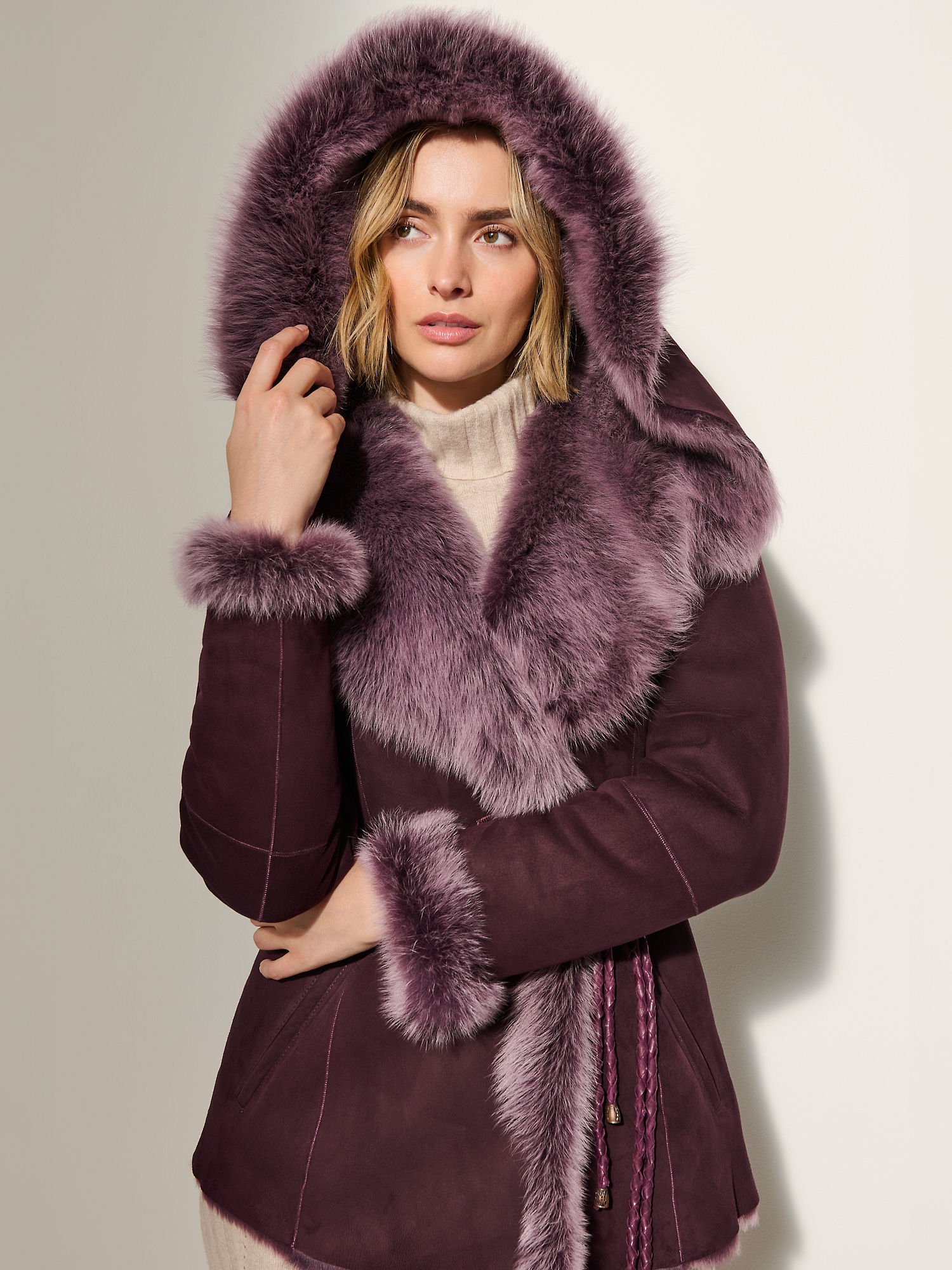 Natasha Limited Edition Hooded Sheepskin Coat - XNAUWBI