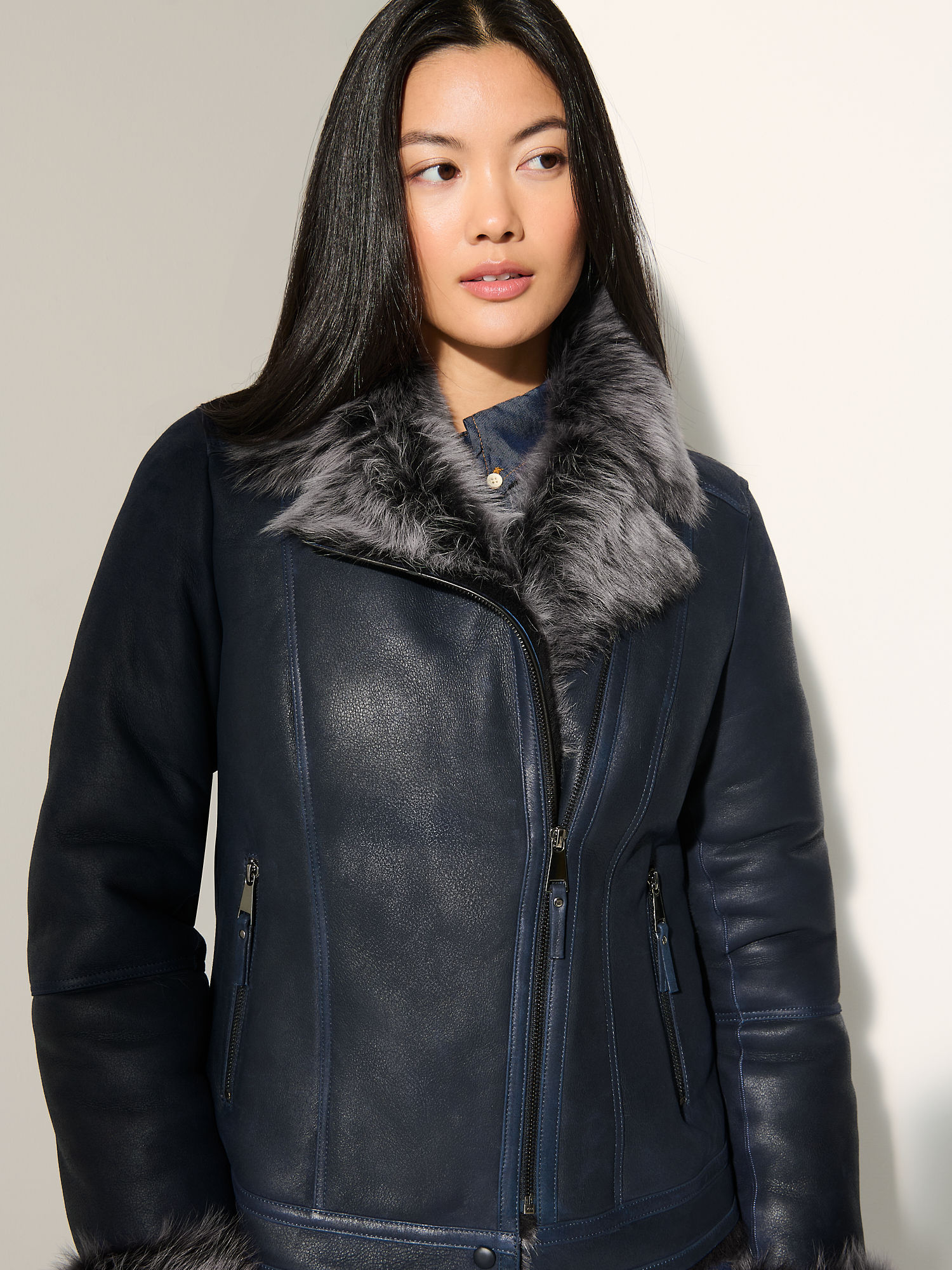 Devon Toscana Sheepskin Moto Jacket - XNAUWBI