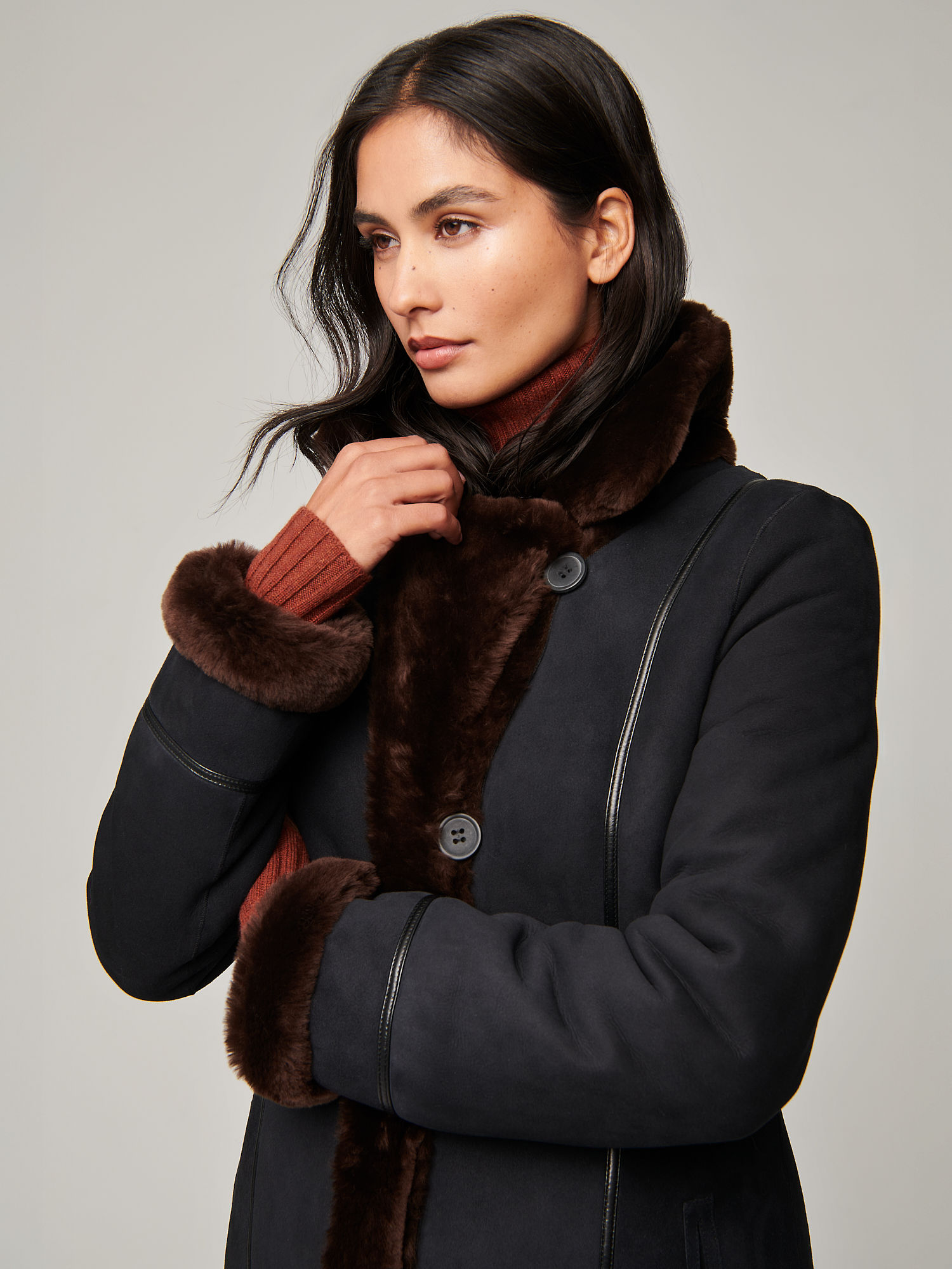 Coleen Reversible Sheepskin Coat - XNAUWBI