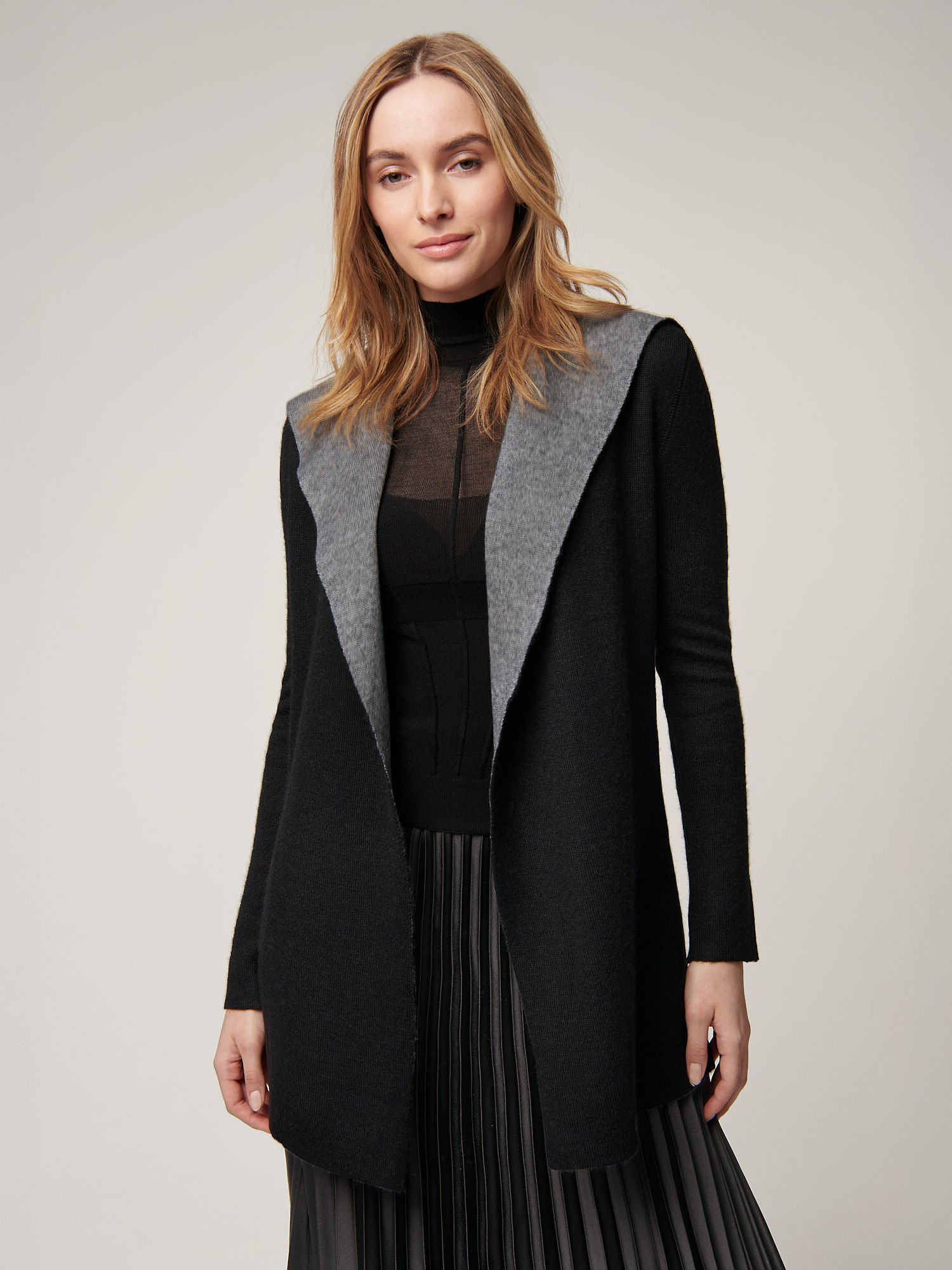 Essential Reversible Hooded Alpaca Wool-Blend Cardigan - XNAUWBI