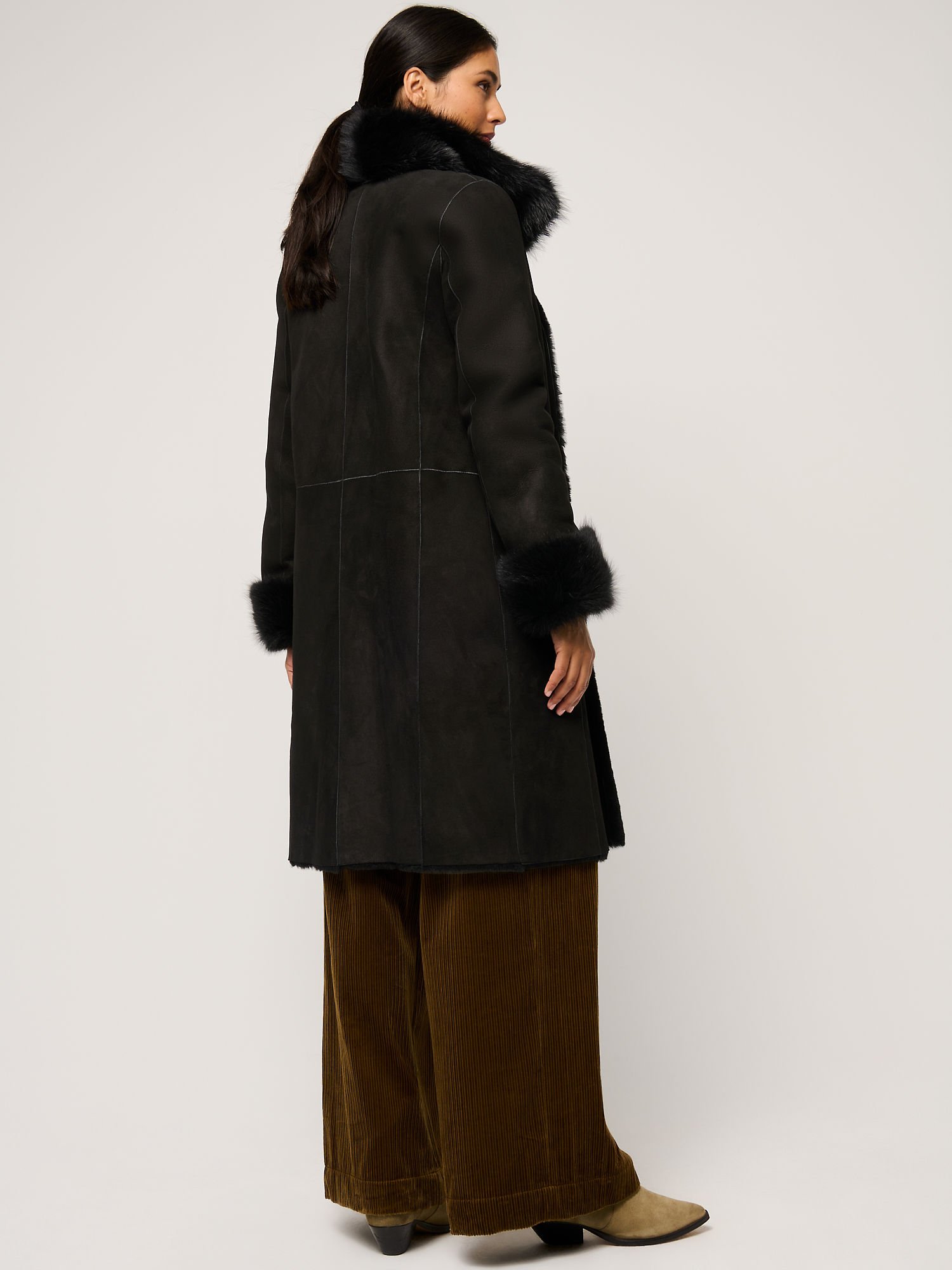 Leticia Black Reversible Sheepskin Coat - XNAUWBI
