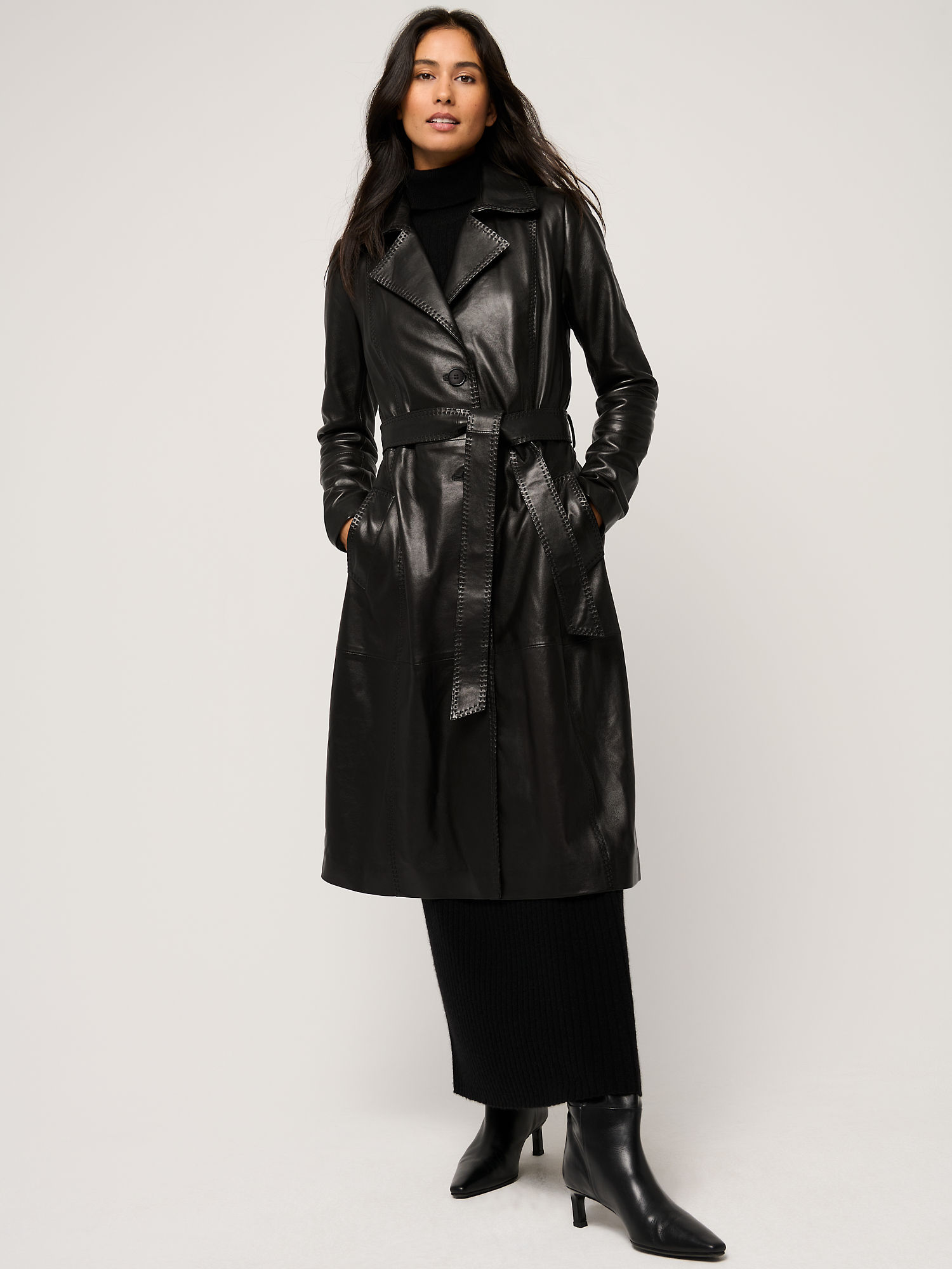 Zelda Leather Trench Coat - XNAUWBI