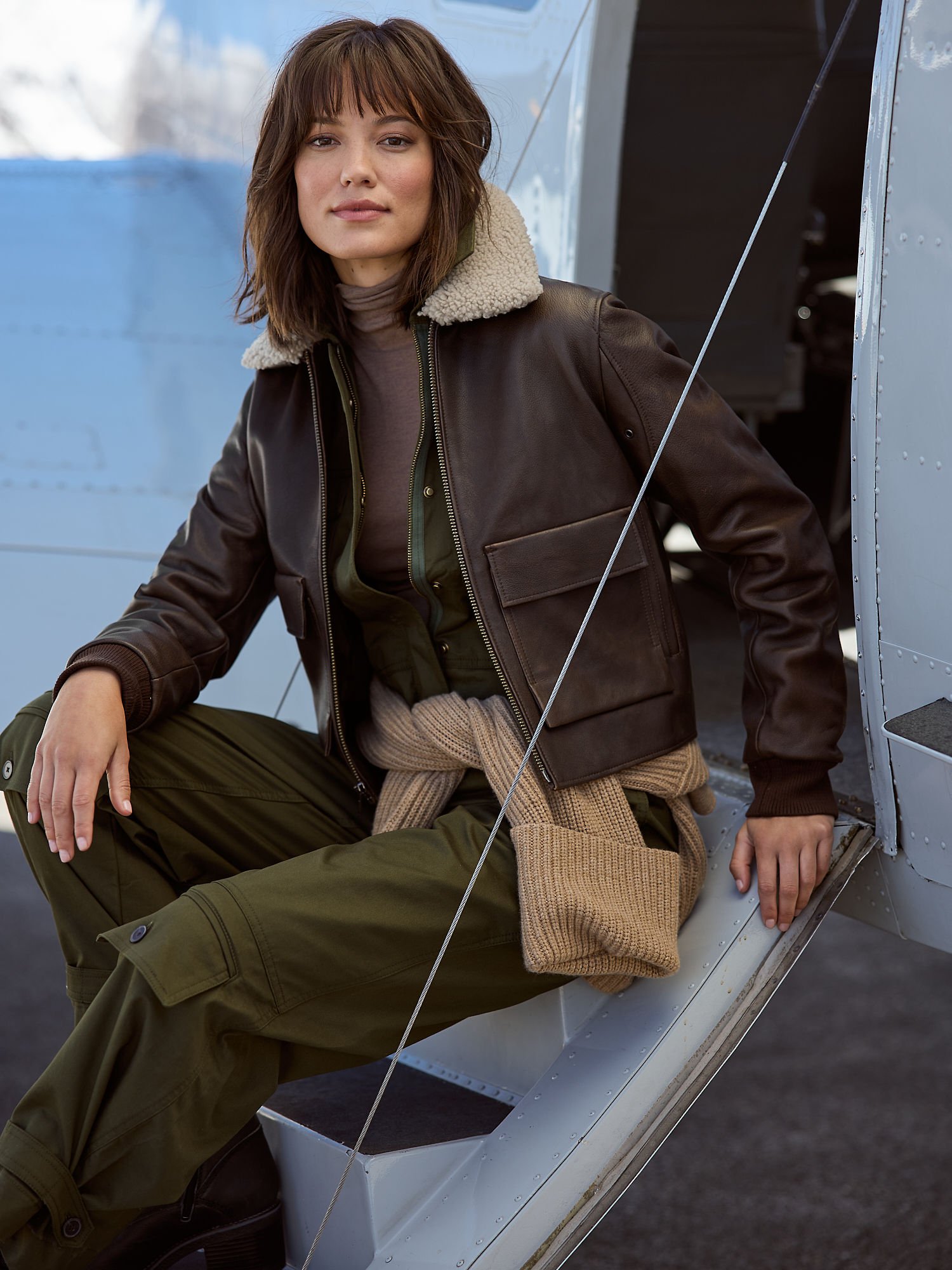 Tracy Leather A-2 Bomber Jacket - XNAUWBI