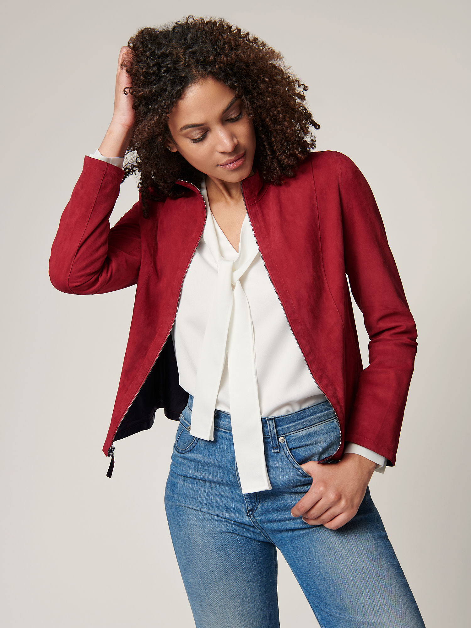 Kayla Reversible Suede Leather Jacket - XNAUWBI