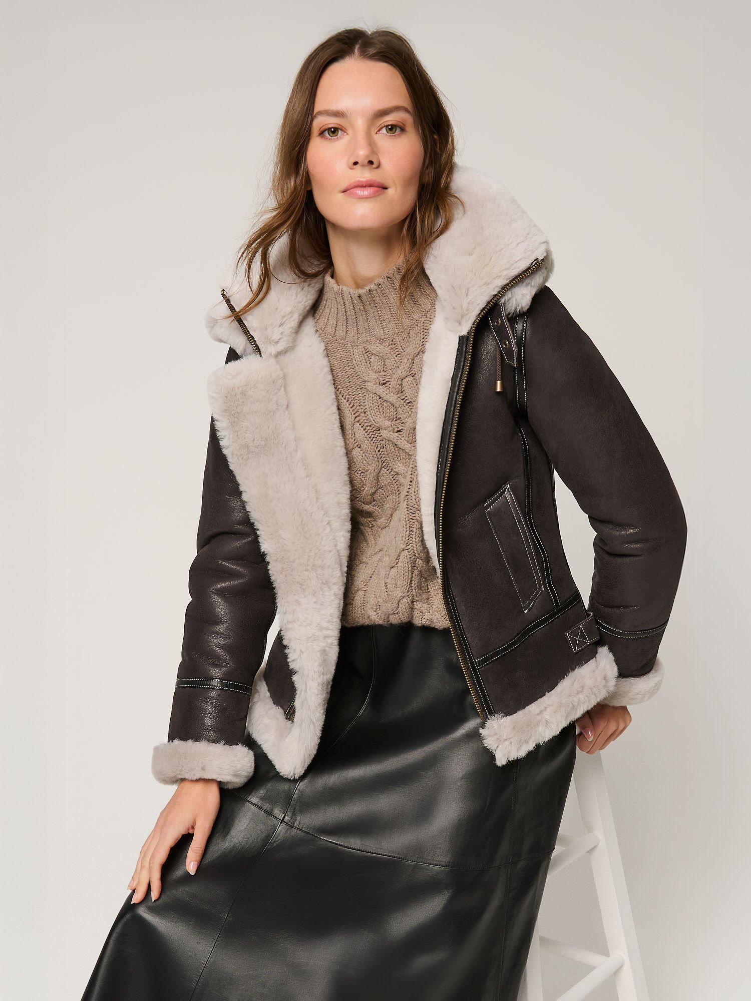 Jane Sheepskin B-3 Bomber Jacket - XNAUWBI