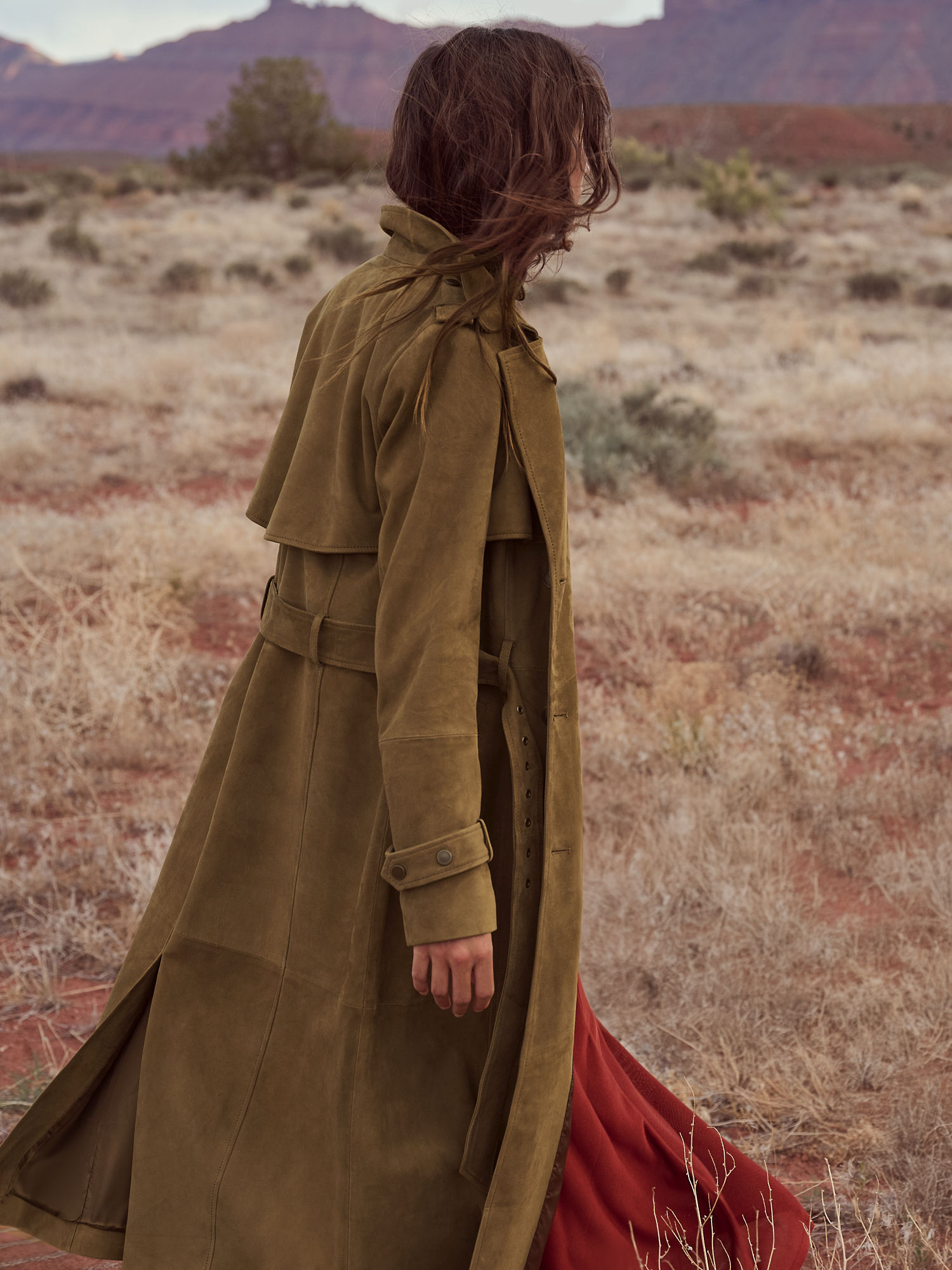 Trinity Suede Trench Coat - XNAUWBI
