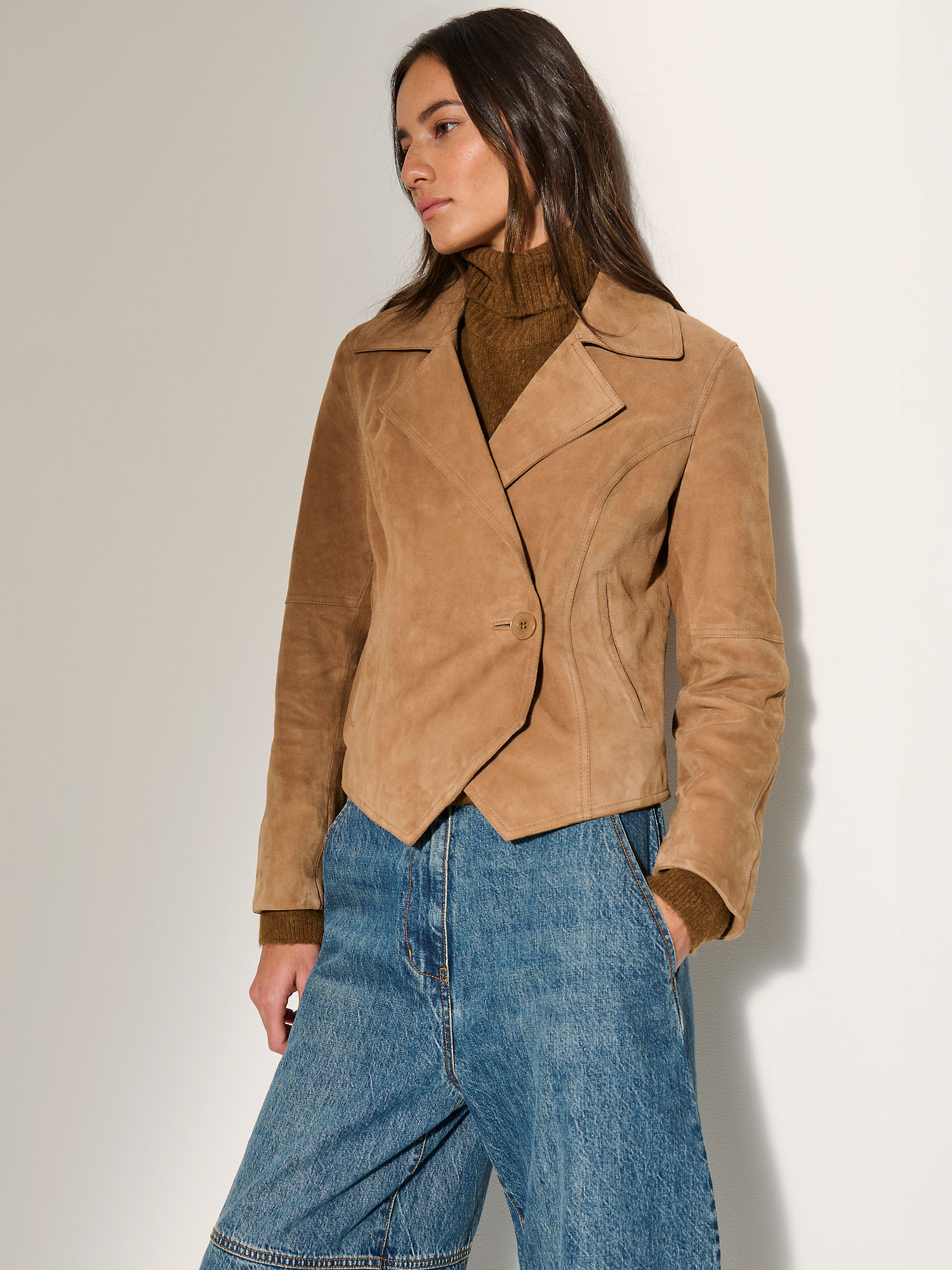 Celestine Suede Leather Jacket - XNAUWBI