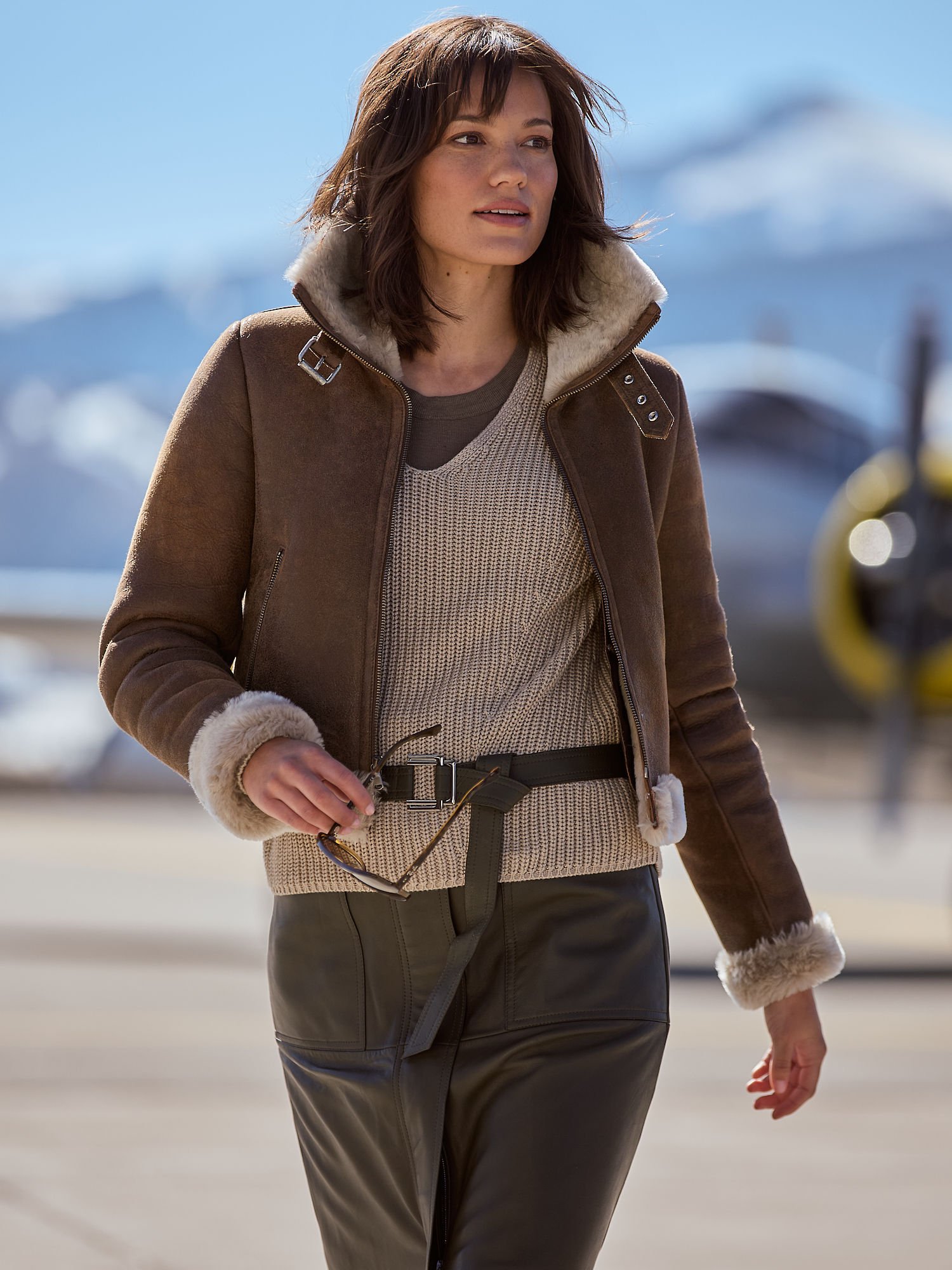 Lacey Sheepskin Bomber Jacket - XNAUWBI