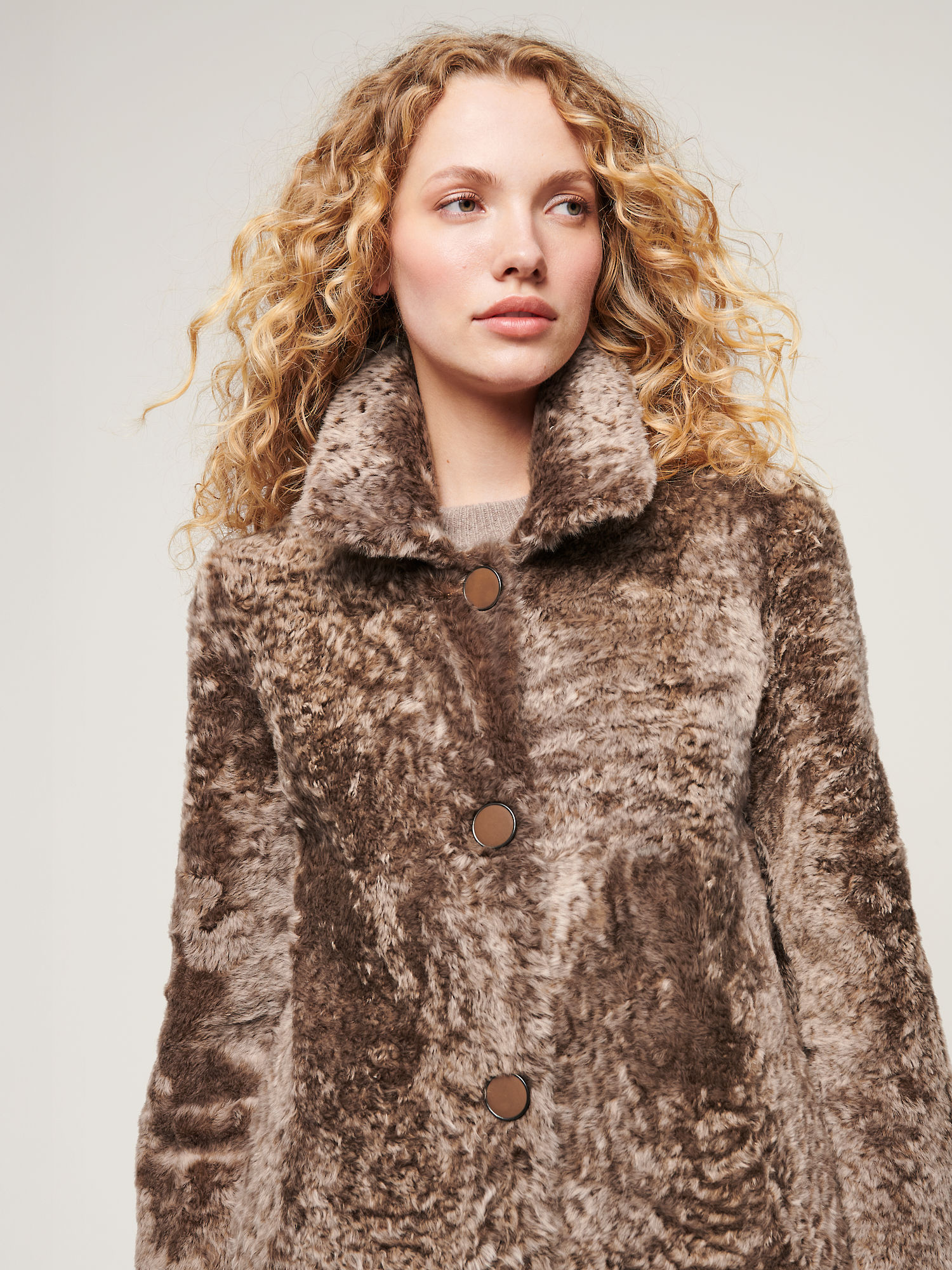 Selena Reversible Curly Sheepskin Coat - XNAUWBI