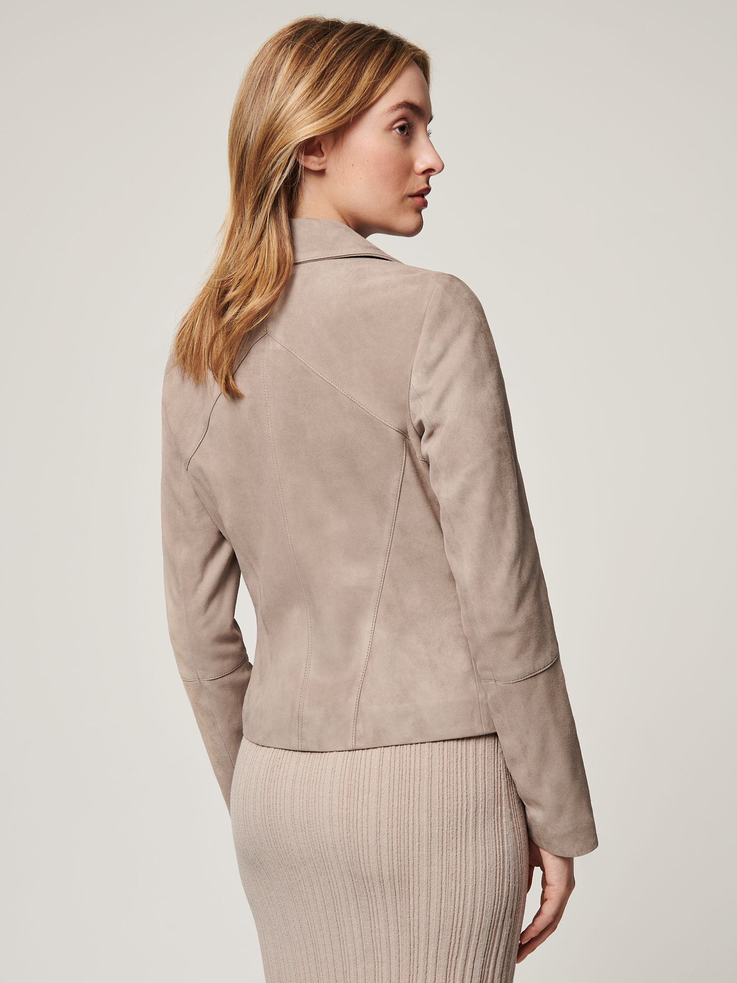 Izzy Suede Leather Moto Jacket - XNAUWBI