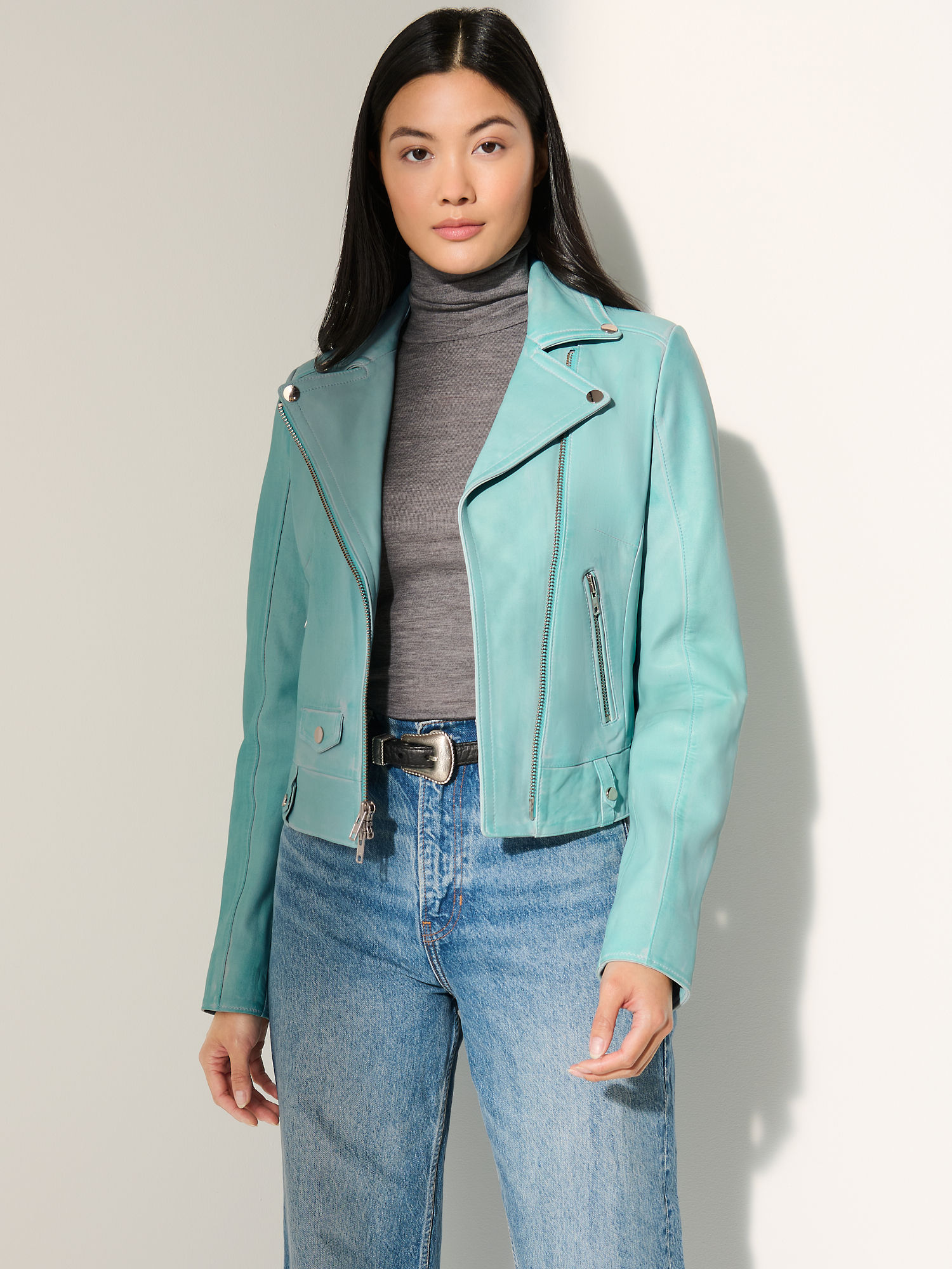 Ariel Leather Moto Jacket - XNAUWBI