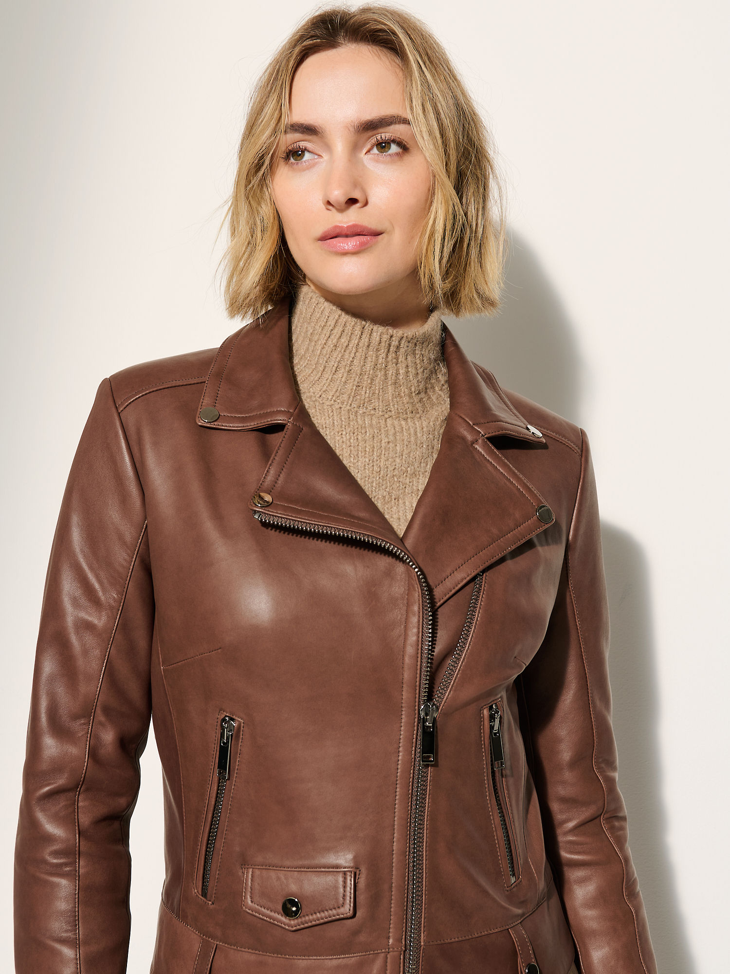 Ariel Leather Moto Jacket - XNAUWBI