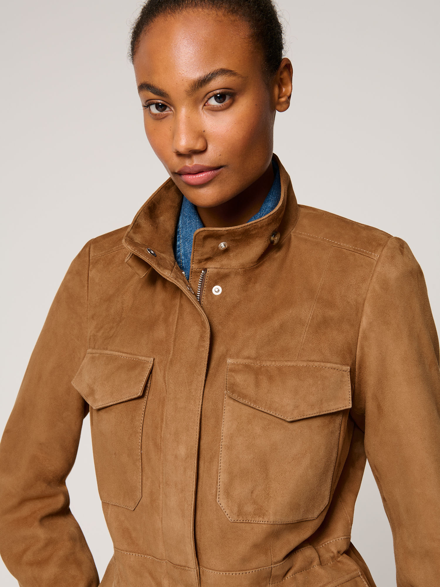 Angie Suede Leather Jacket - XNAUWBI