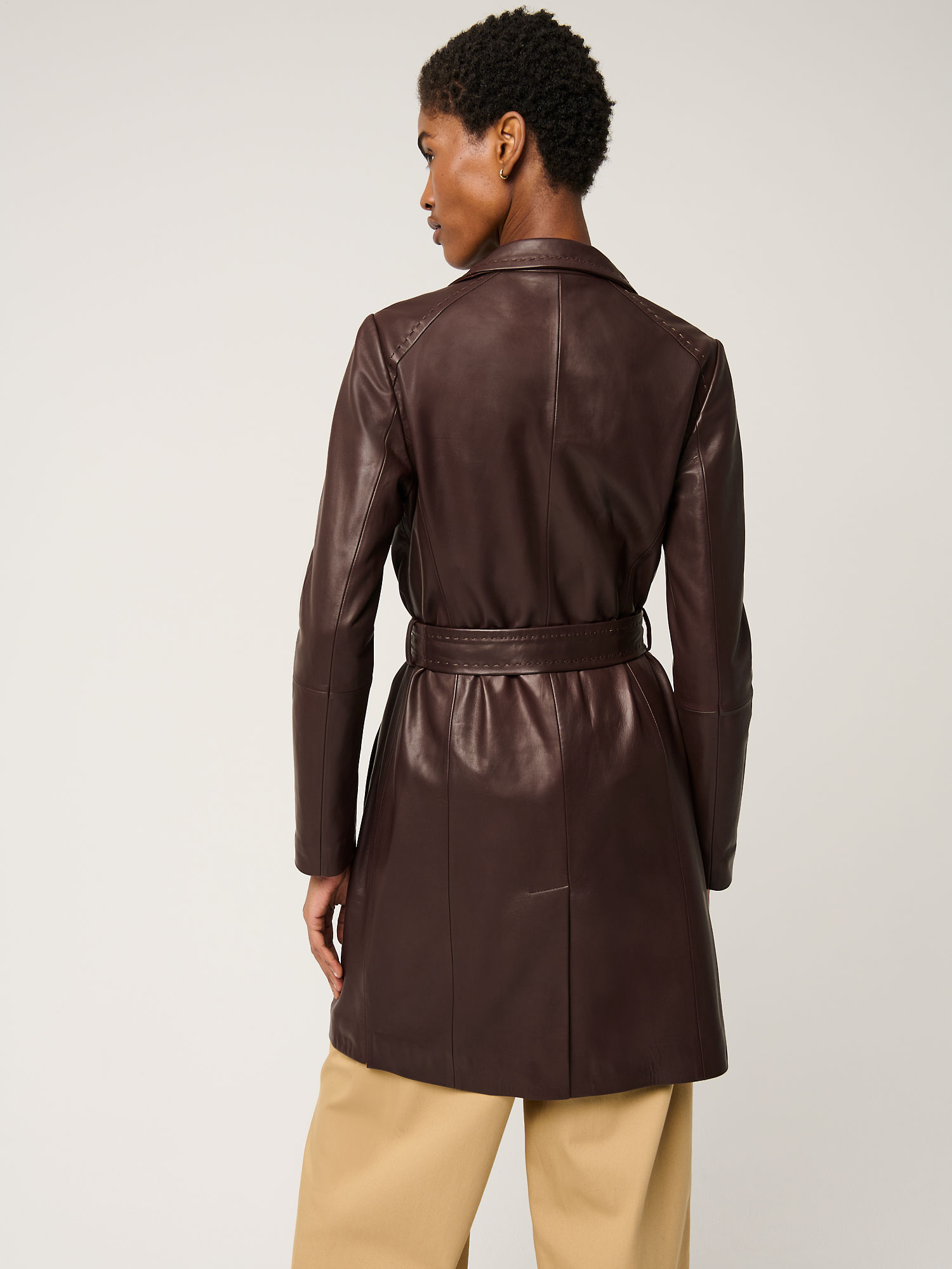 Erin Leather Trench Coat - XNAUWBI