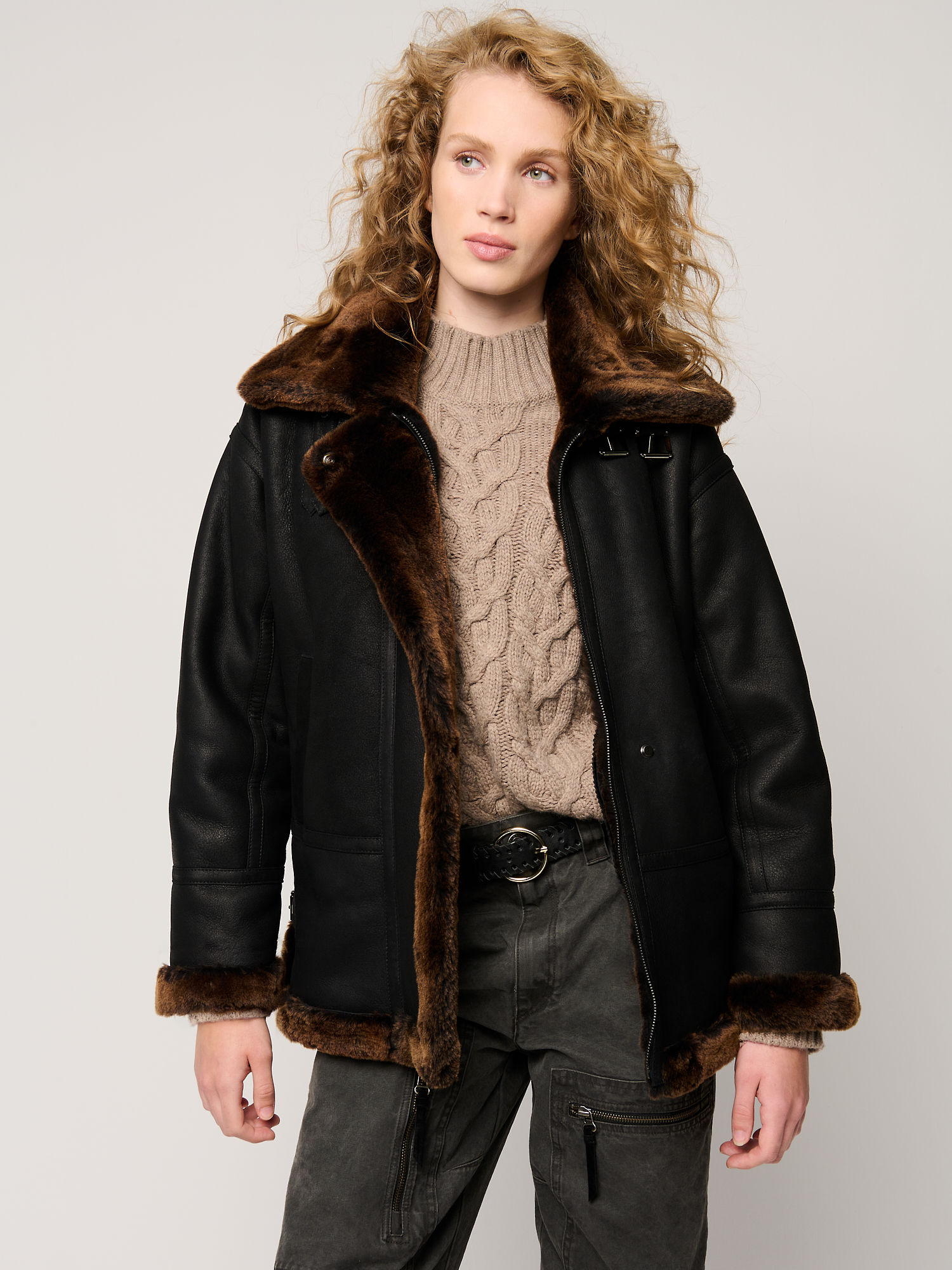 Janet Sheepskin Bomber Jacket - XNAUWBI