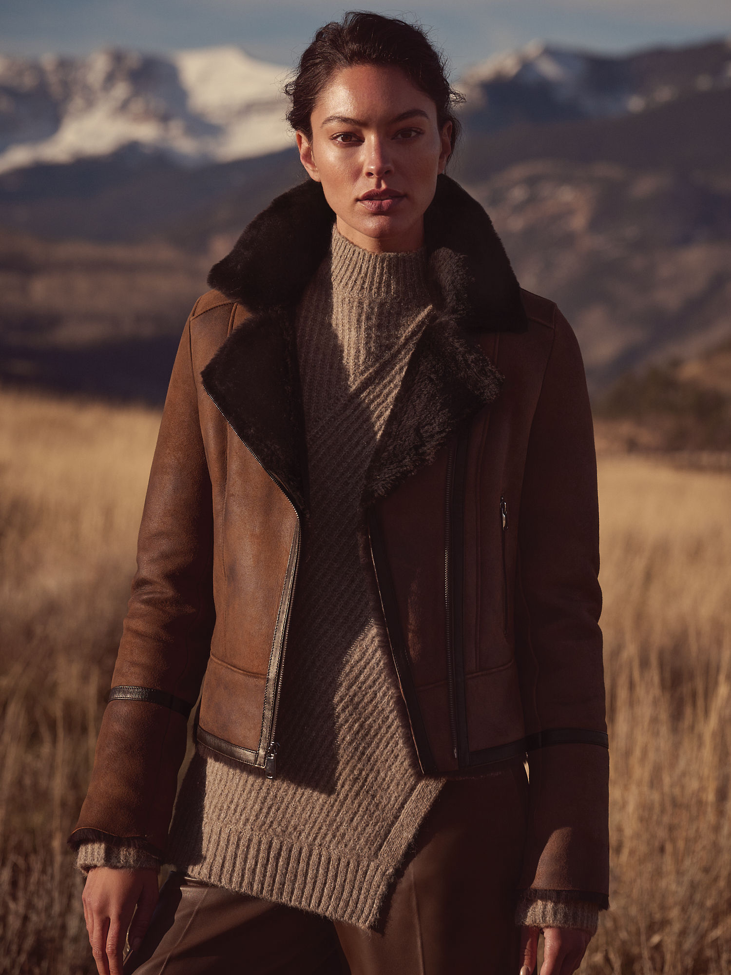 Mila Sheepskin Moto Jacket - XNAUWBI