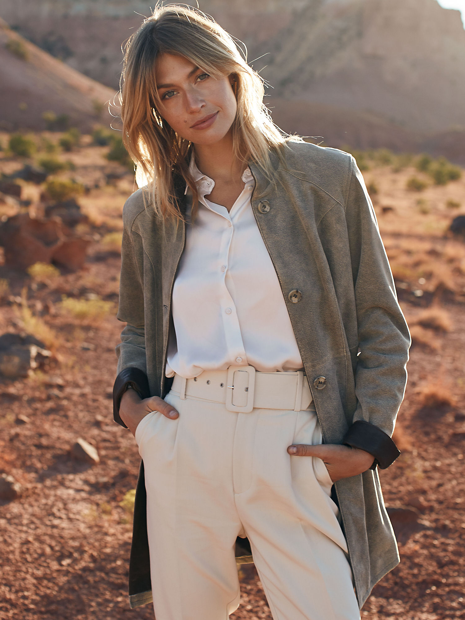 Gwyneth Distressed Leather Coat - XNAUWBI