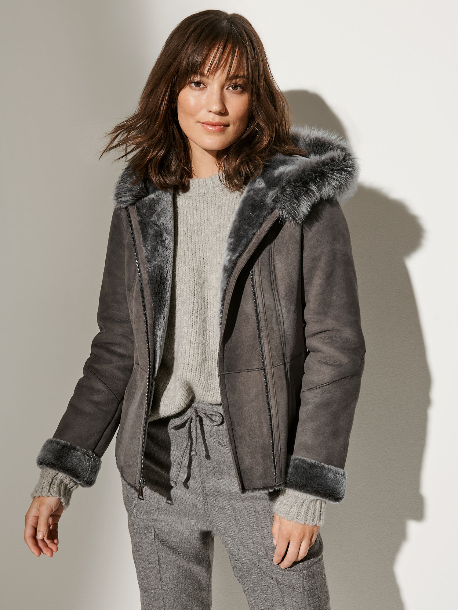 Bristol Hooded Sheepskin Jacket - XNAUWBI