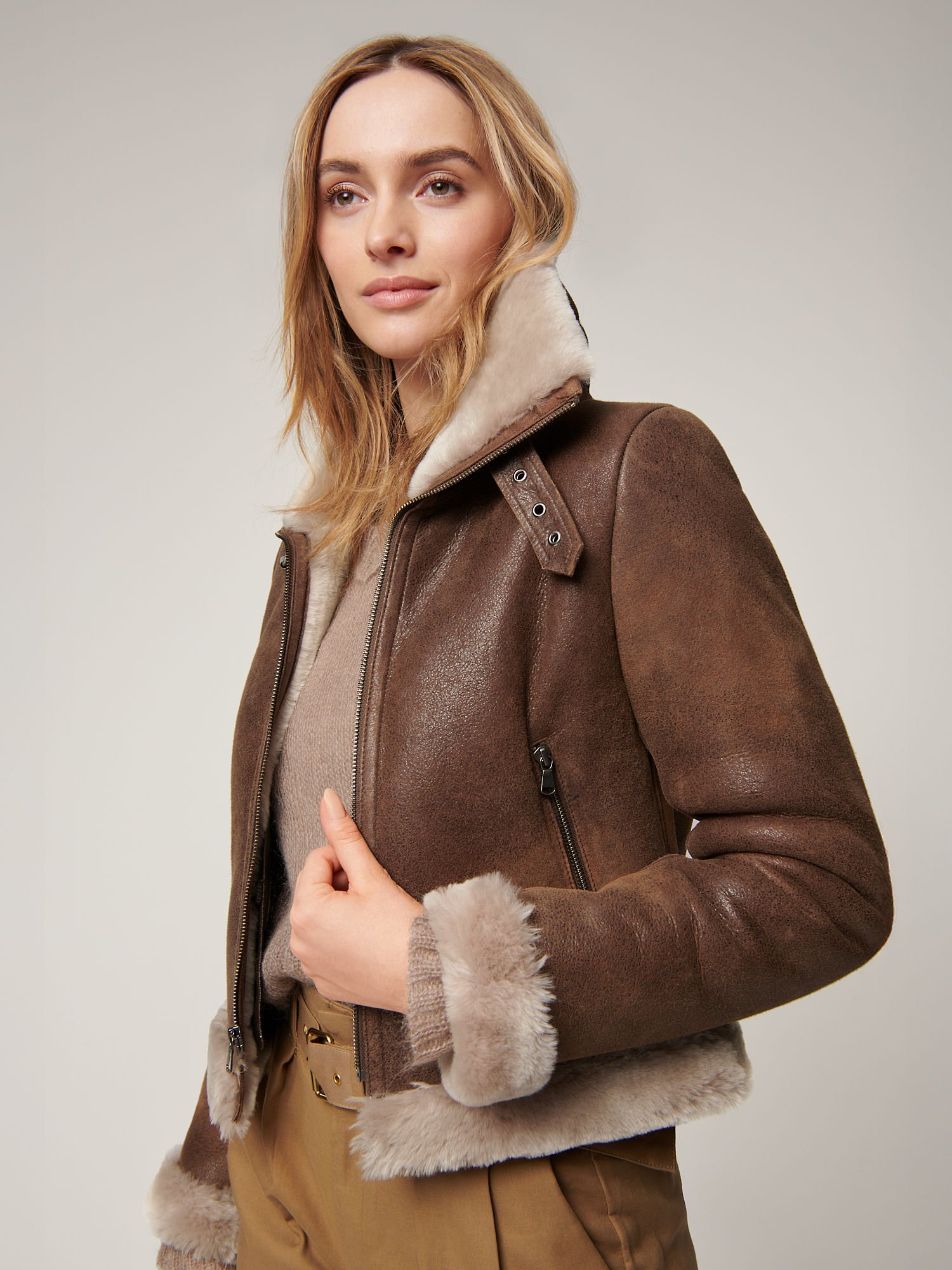 Lacey Sheepskin Bomber Jacket - XNAUWBI