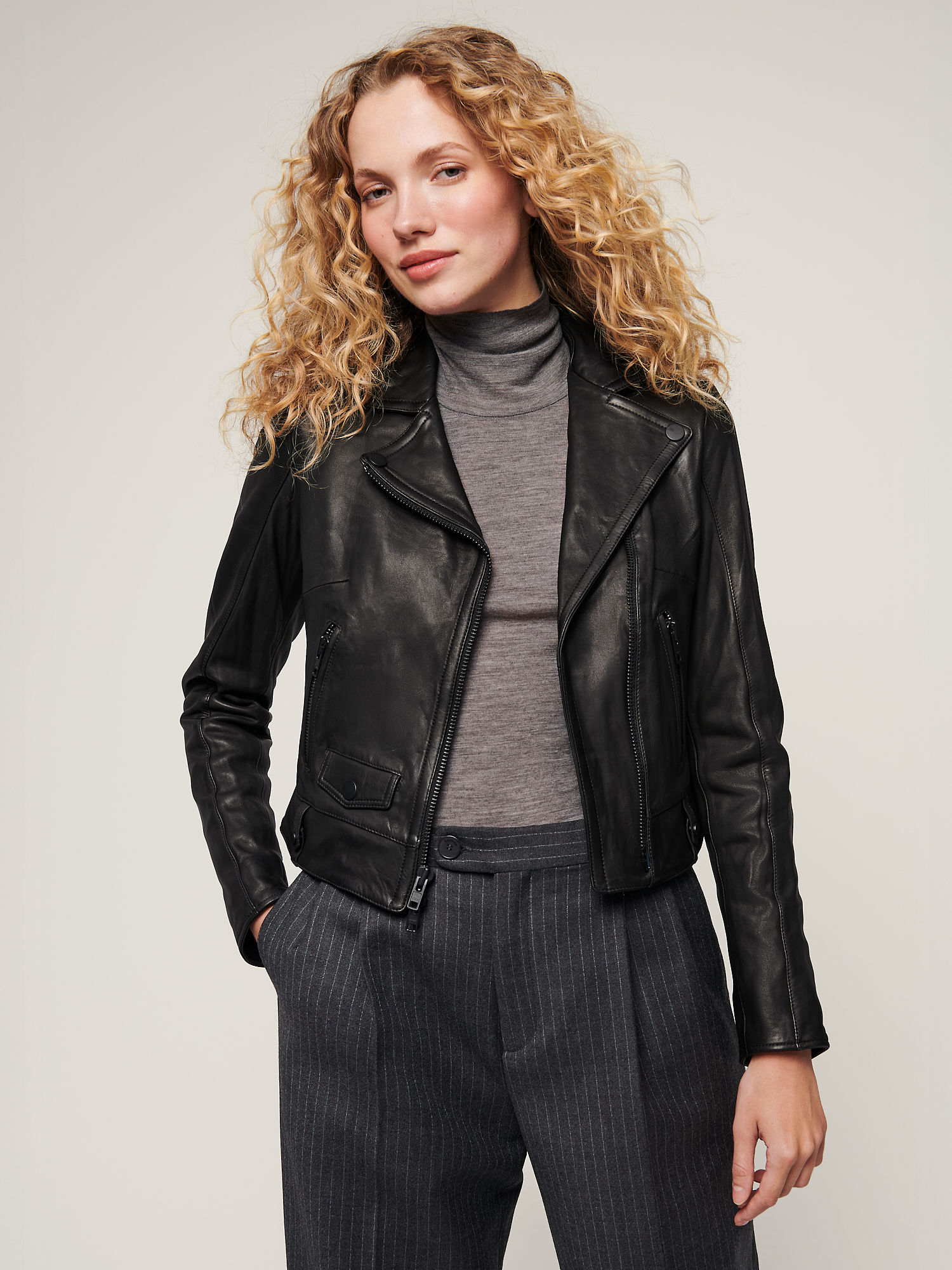 Ariel Leather Moto Jacket - XNAUWBI