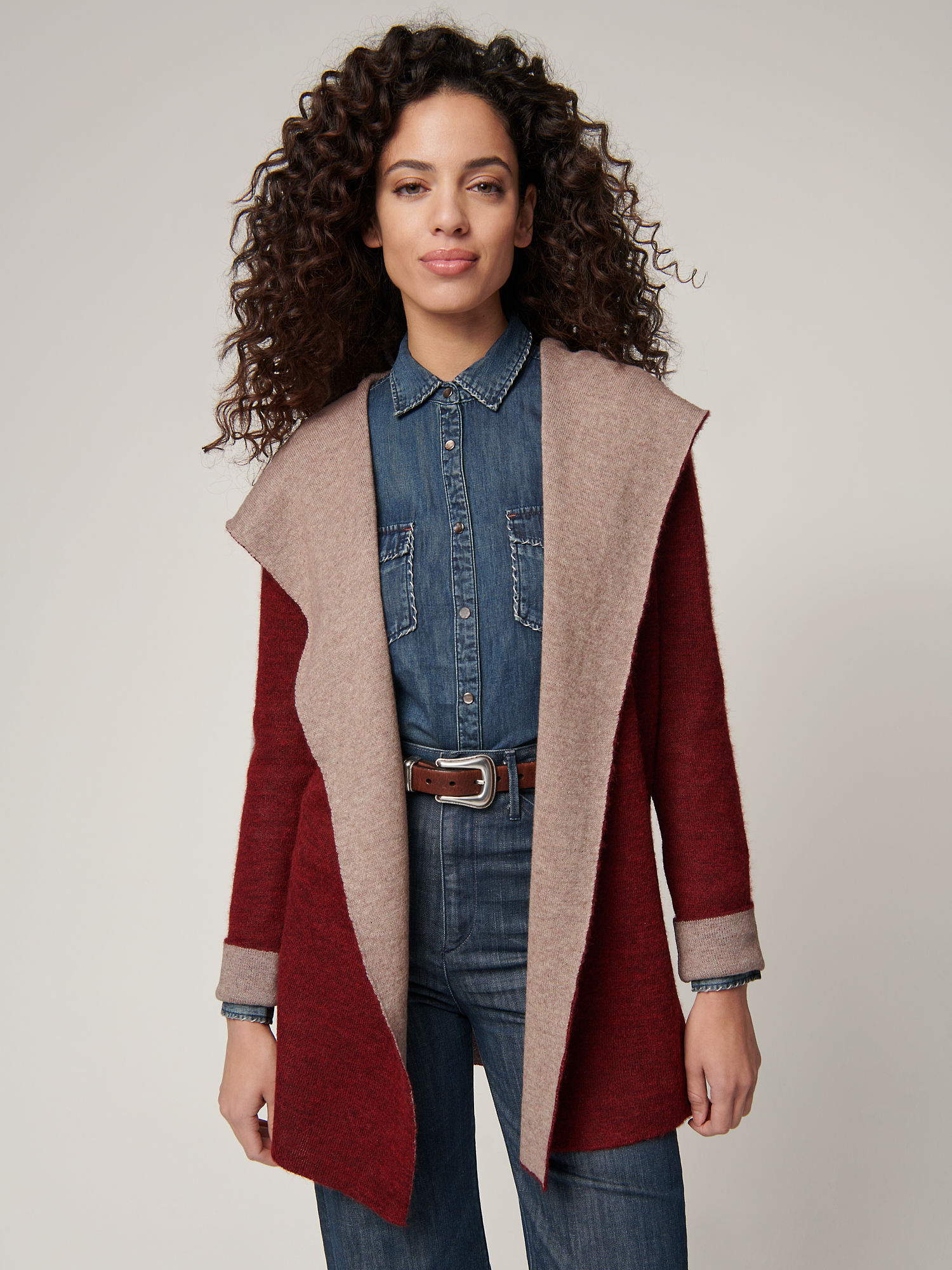 Essential Reversible Hooded Alpaca Wool-Blend Cardigan - XNAUWBI