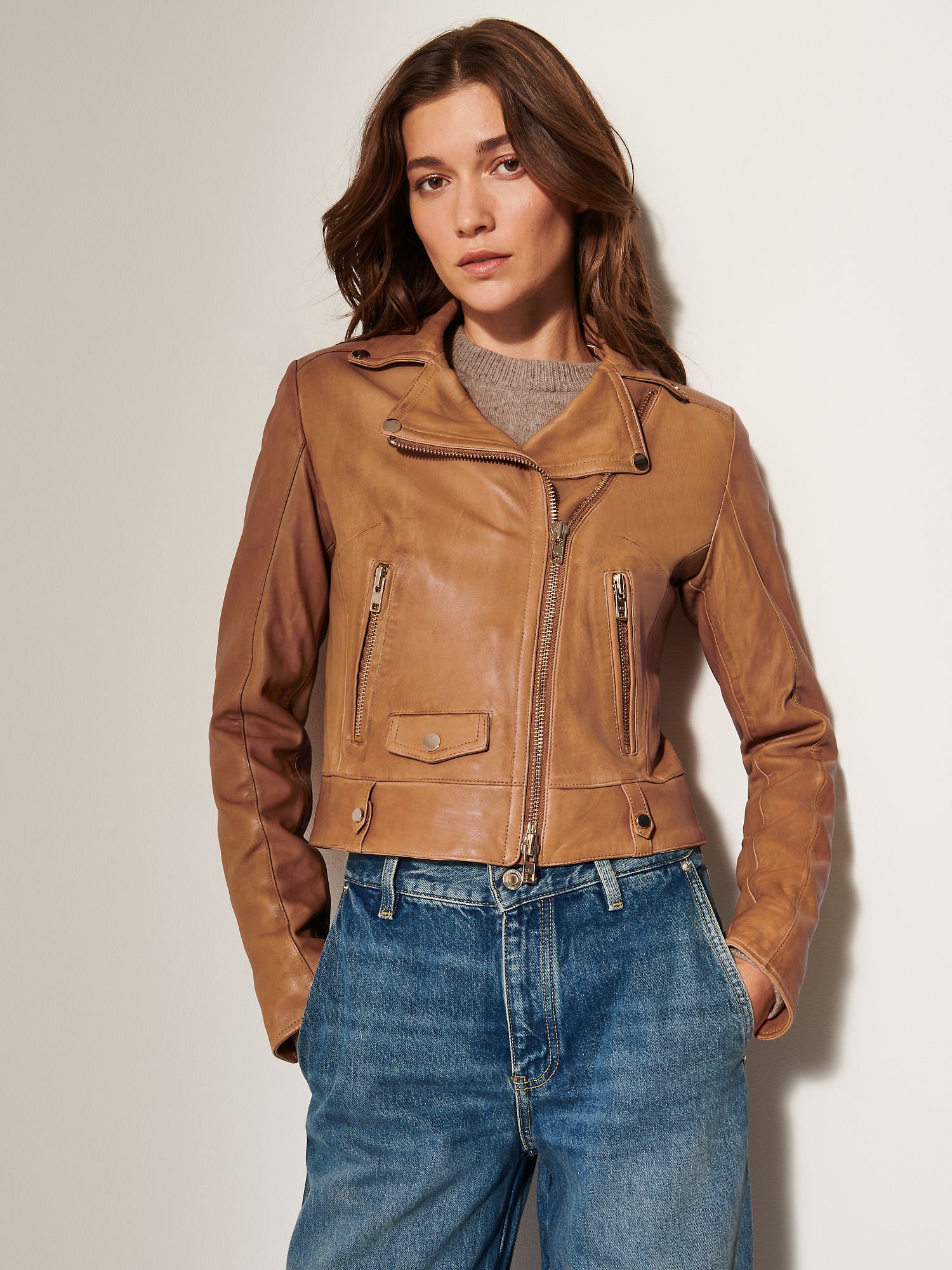 Ariel Leather Moto Jacket - XNAUWBI