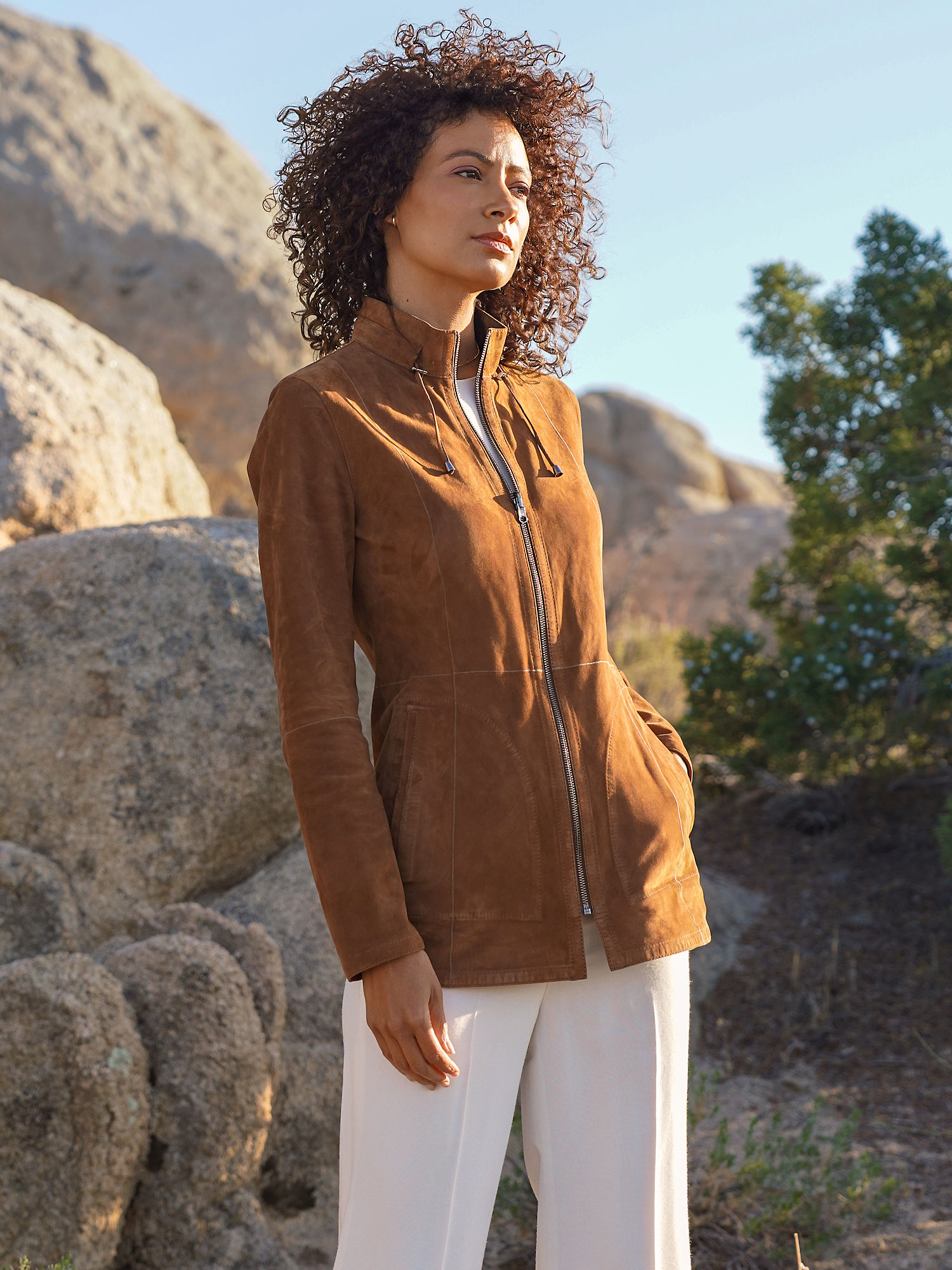 Adele Reversible Suede Leather Jacket - XNAUWBI