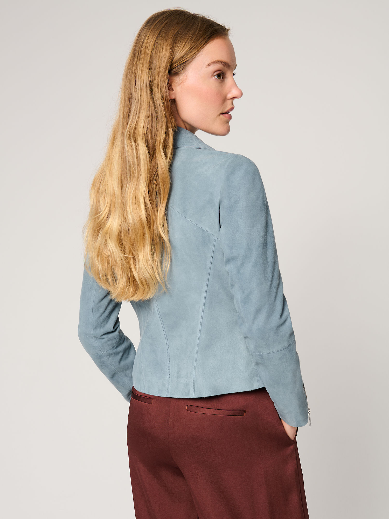 Izzy Suede Leather Moto Jacket - XNAUWBI