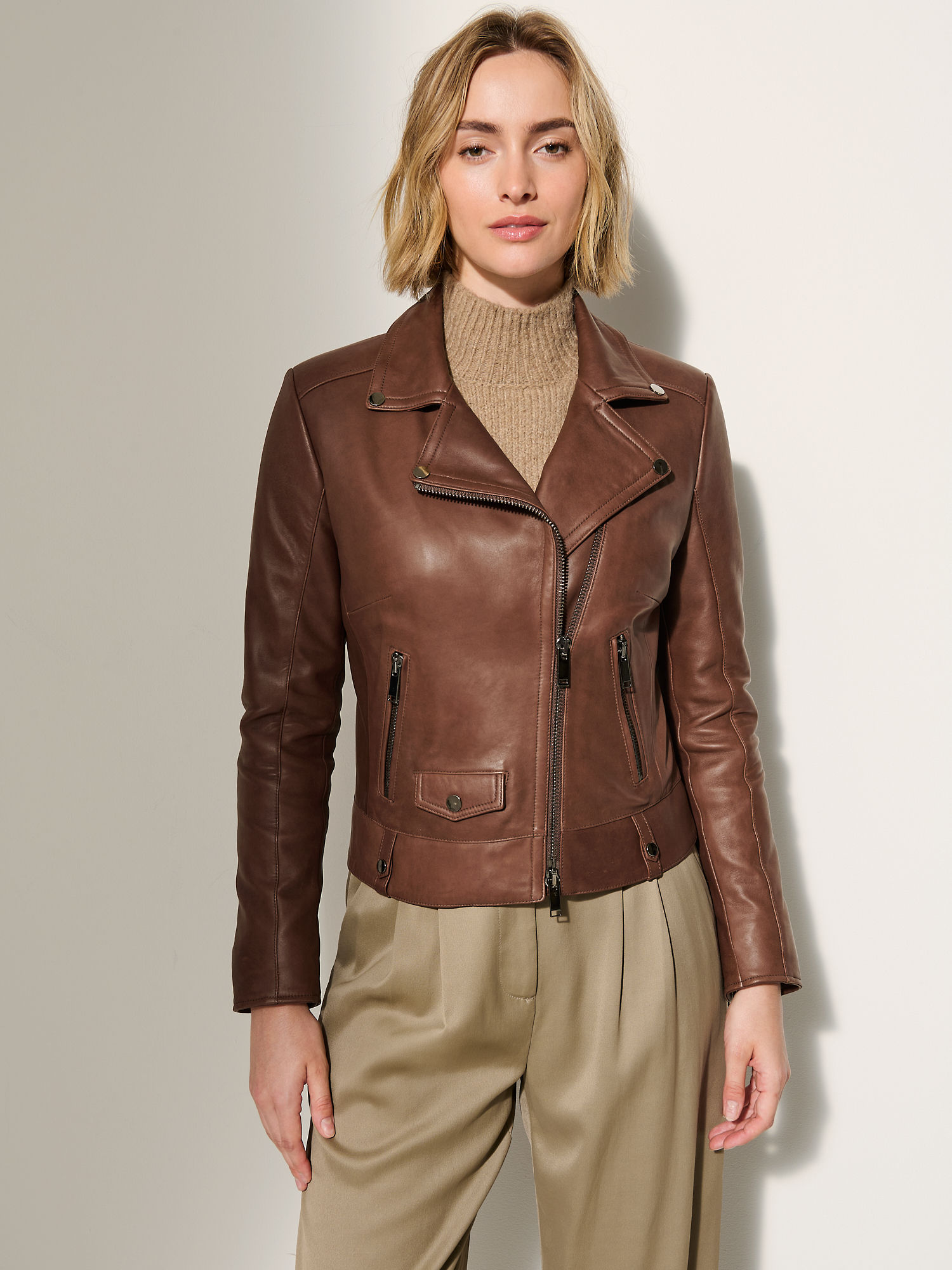 Ariel Leather Moto Jacket - XNAUWBI