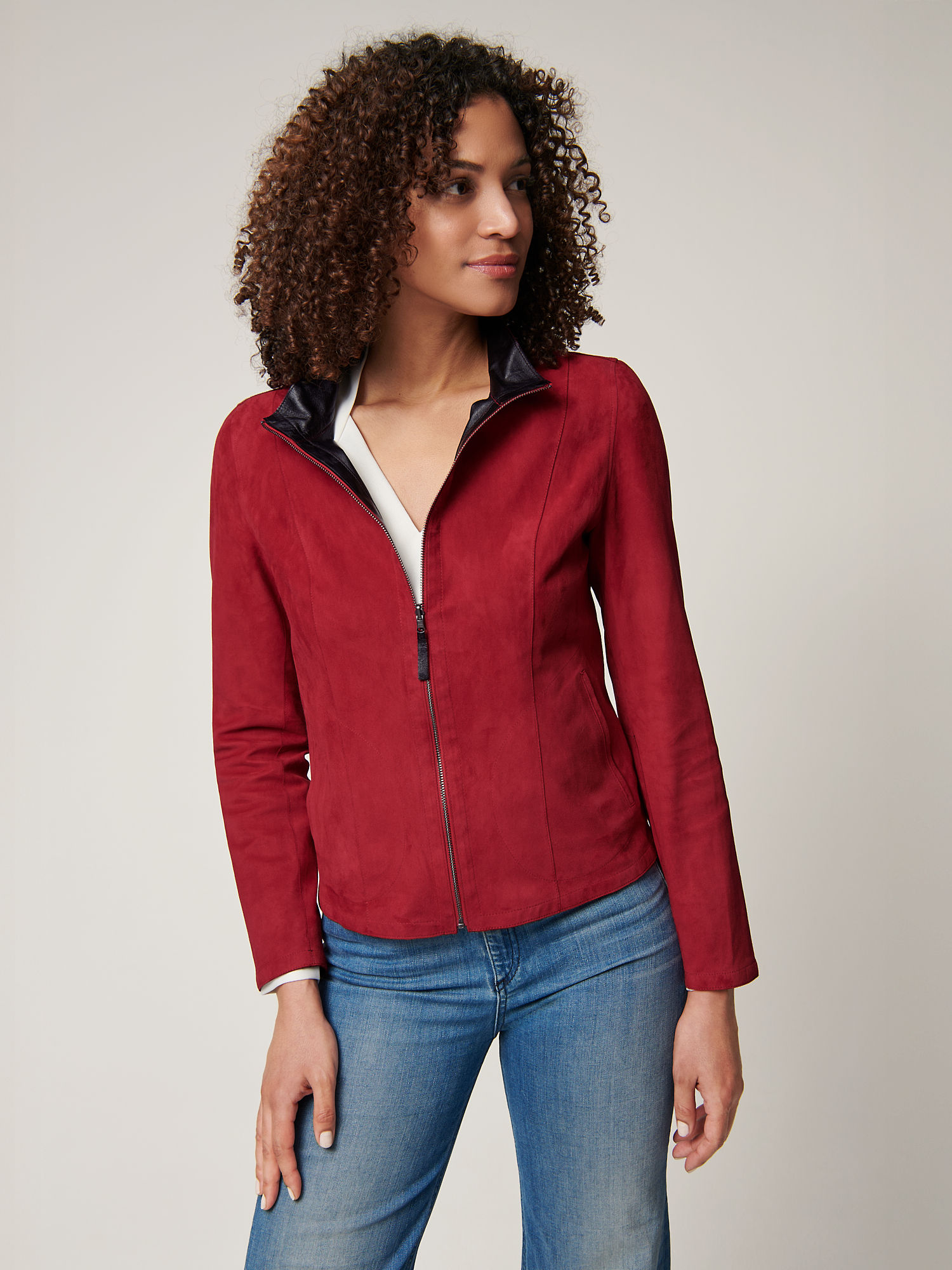 Kayla Reversible Suede Leather Jacket - XNAUWBI