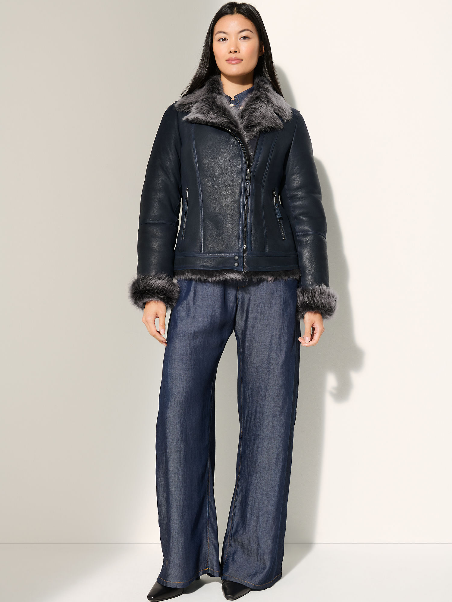 Devon Toscana Sheepskin Moto Jacket - XNAUWBI