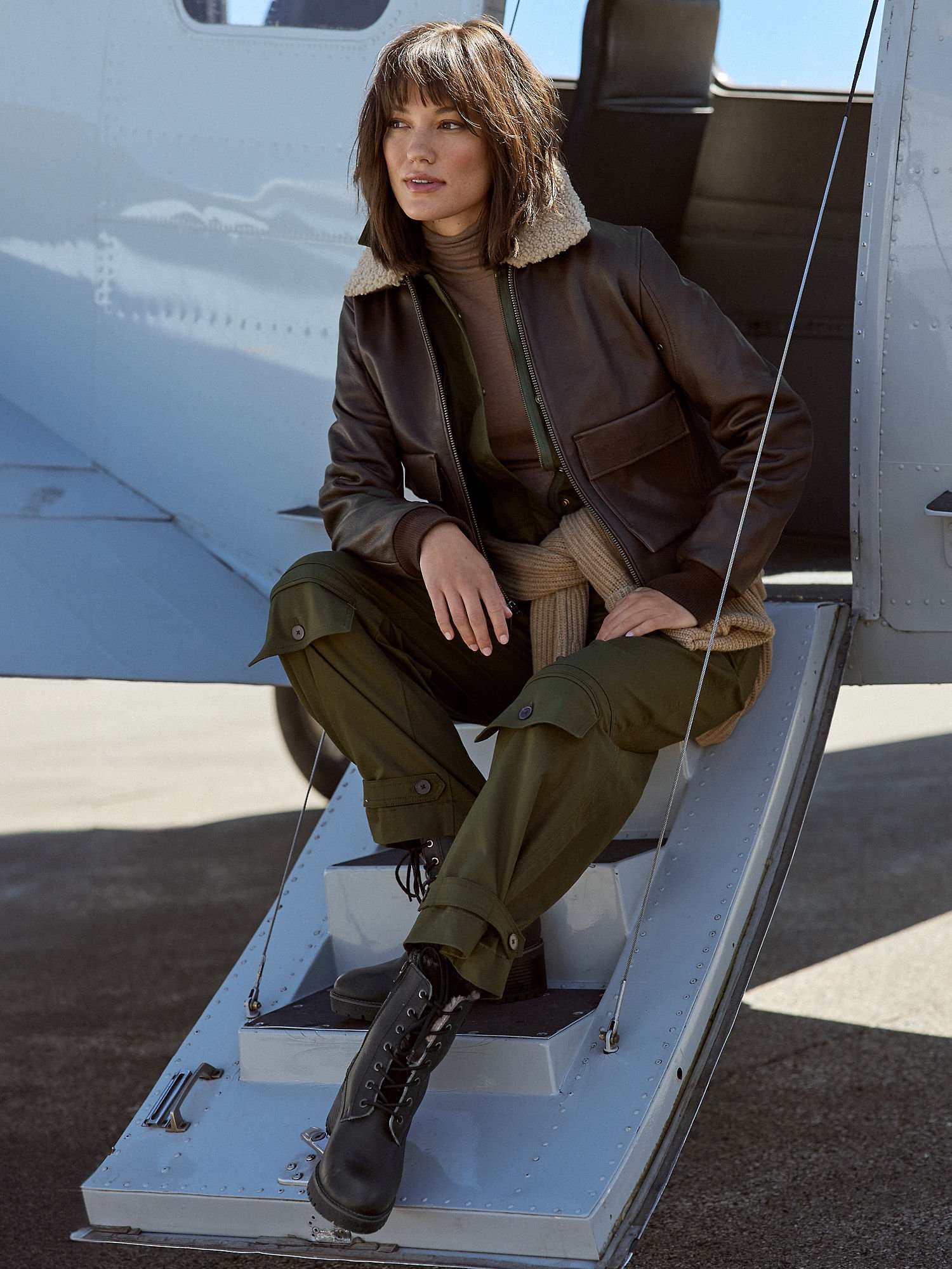 Tracy Leather A-2 Bomber Jacket - XNAUWBI