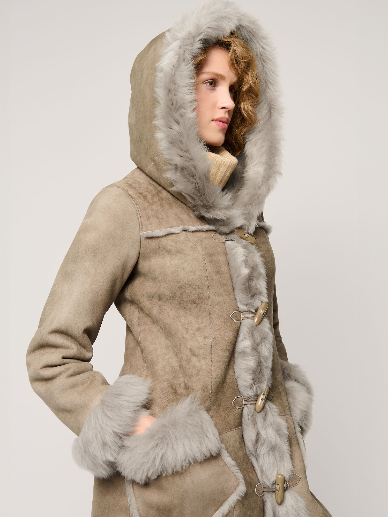 Klondike Hooded Sheepskin Coat - XNAUWBI