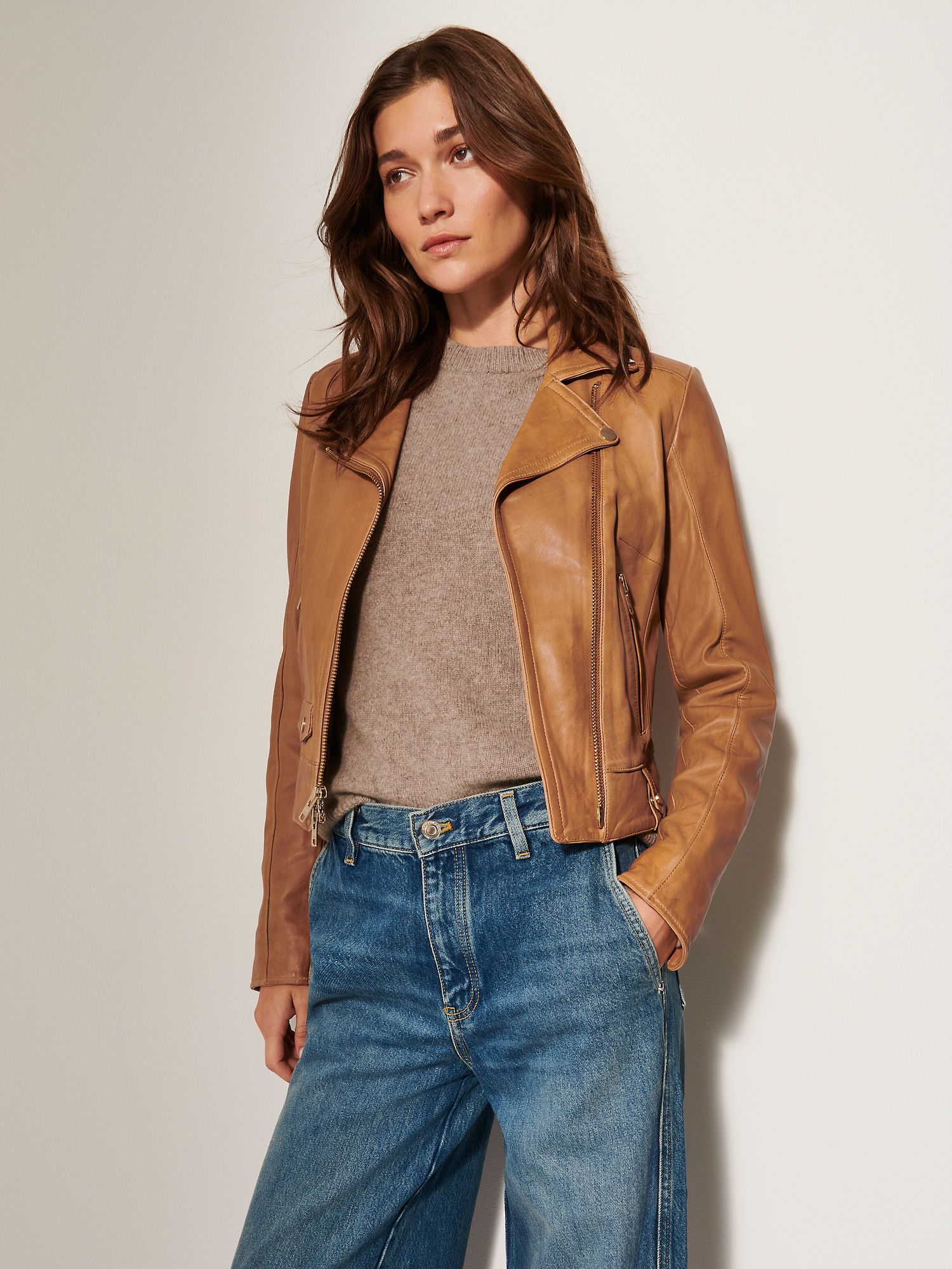 Ariel Leather Moto Jacket - XNAUWBI