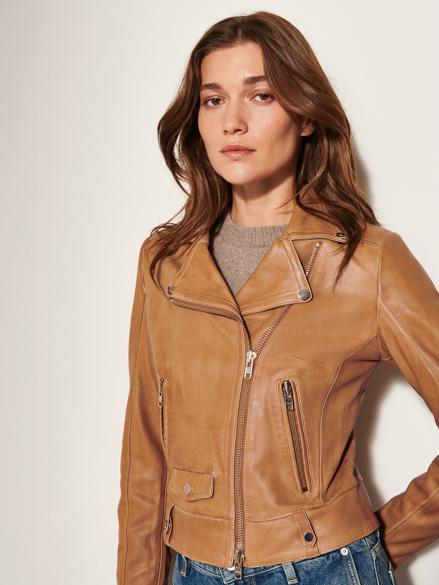 Ariel Leather Moto Jacket - XNAUWBI