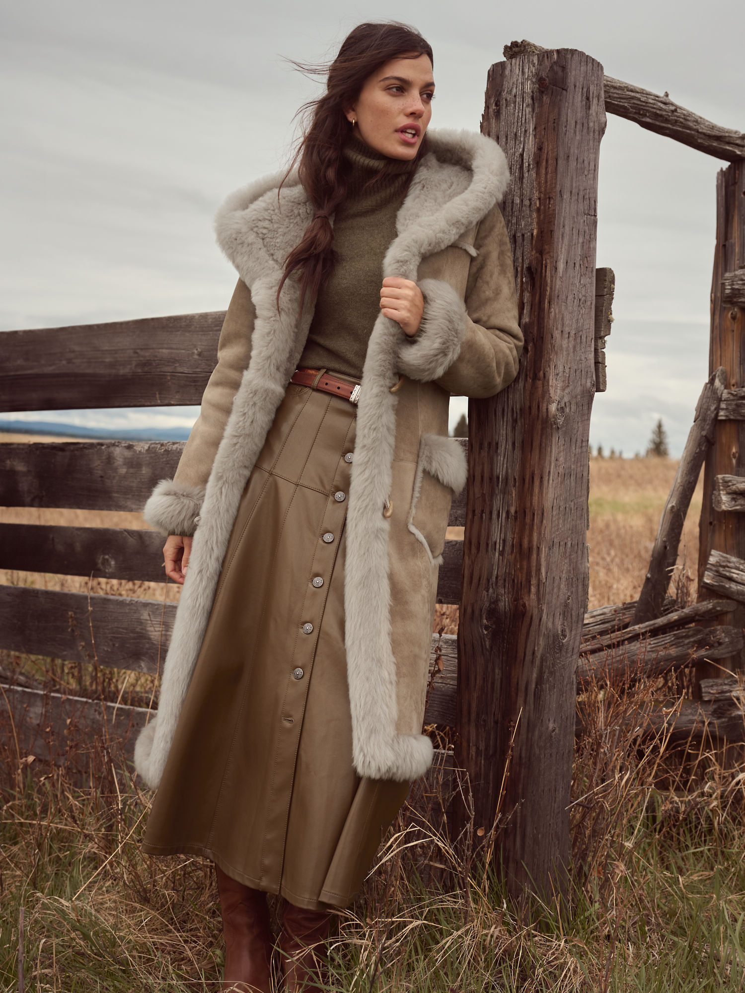 Klondike Hooded Sheepskin Coat - XNAUWBI