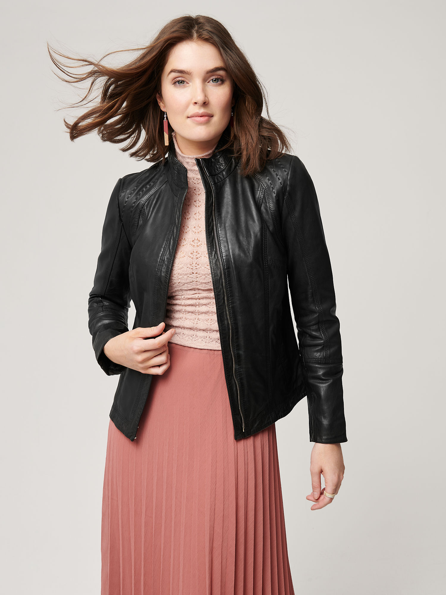 Azura Classic Leather Jacket - XNAUWBI