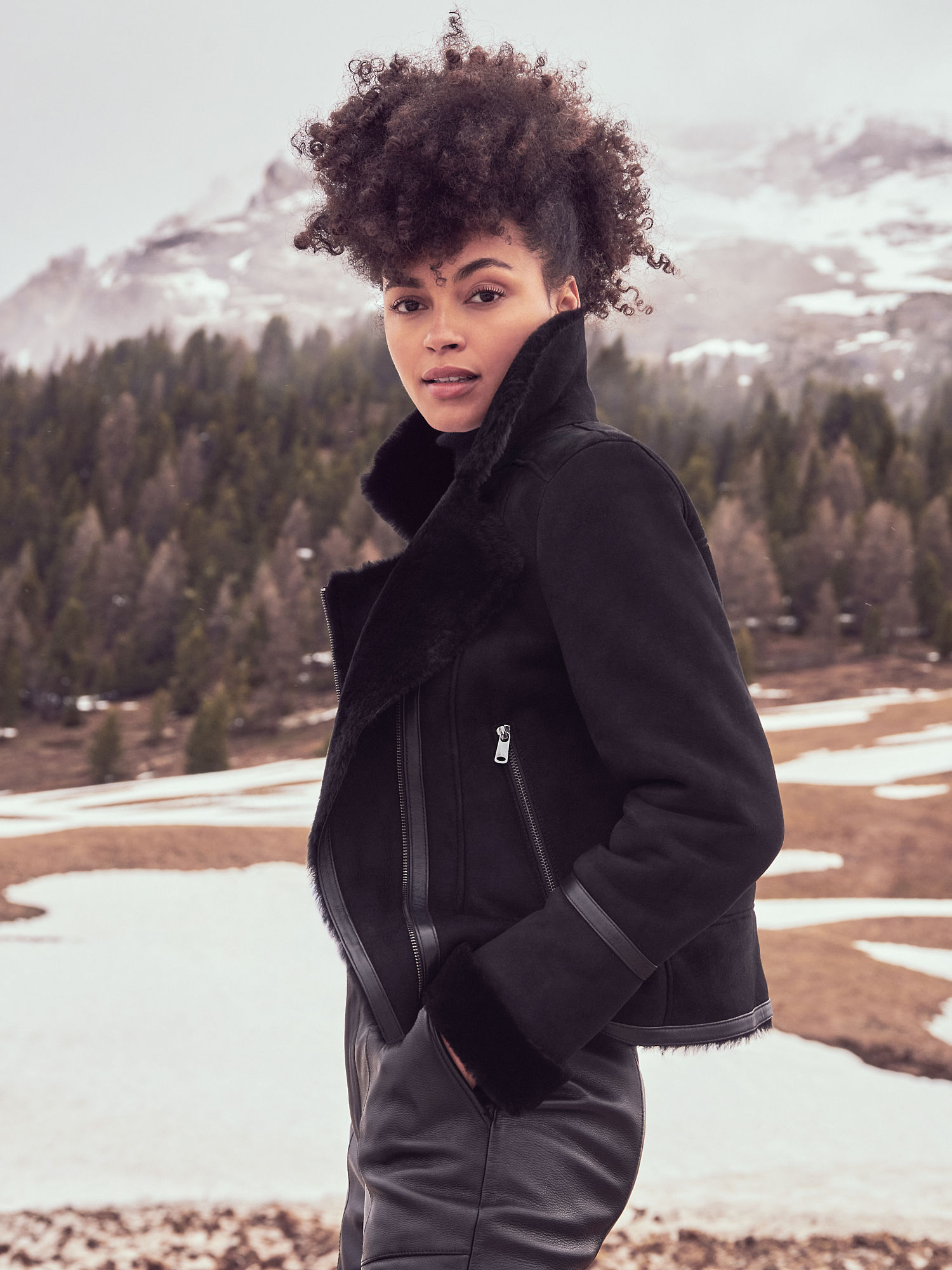 Mila Sheepskin Moto Jacket - XNAUWBI