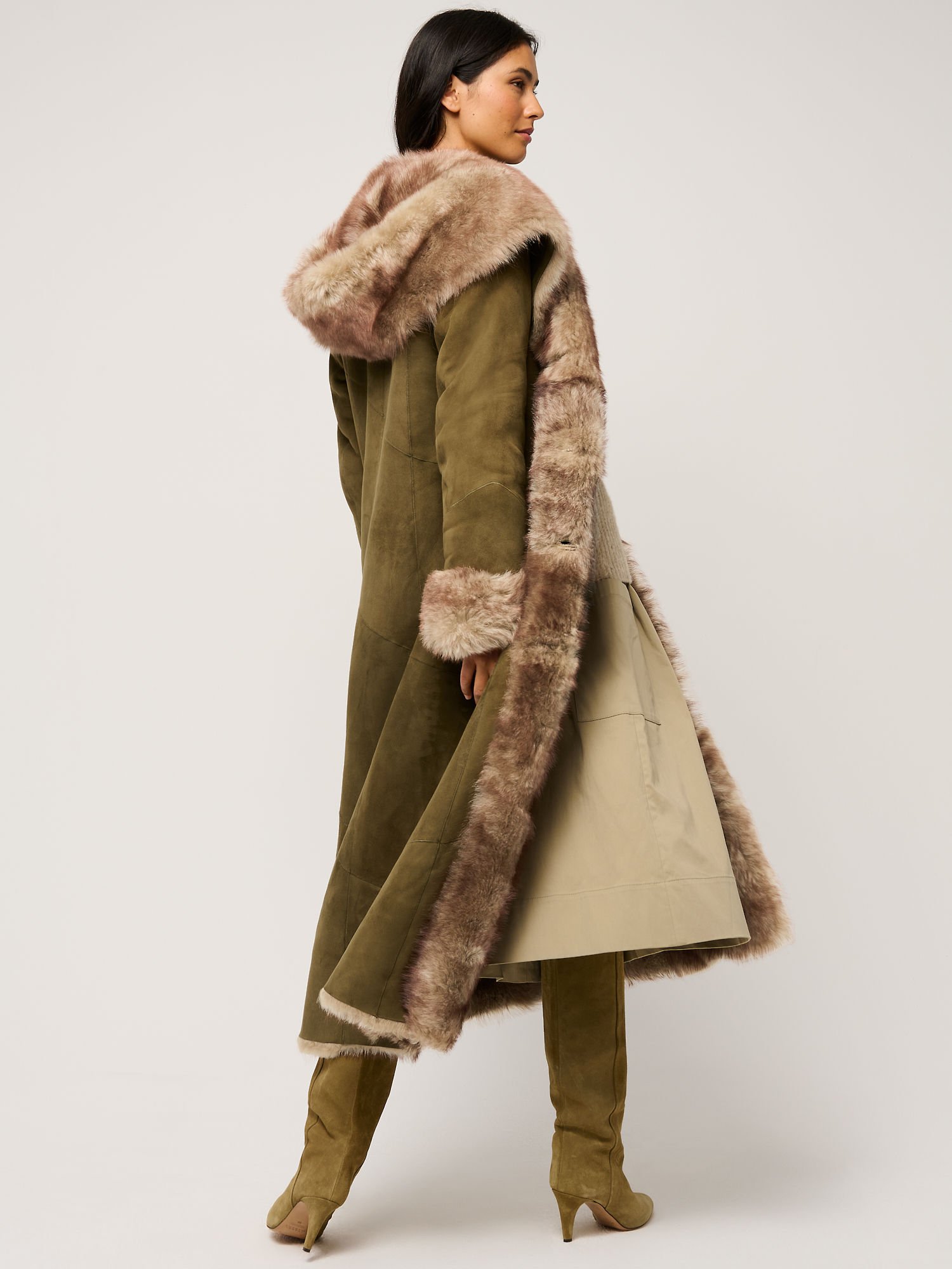 Dakota Hooded Toscana Sheepskin Coat - XNAUWBI