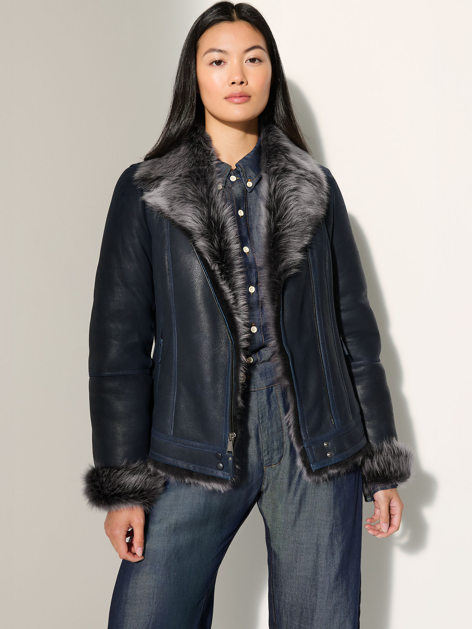 Devon Toscana Sheepskin Moto Jacket - XNAUWBI