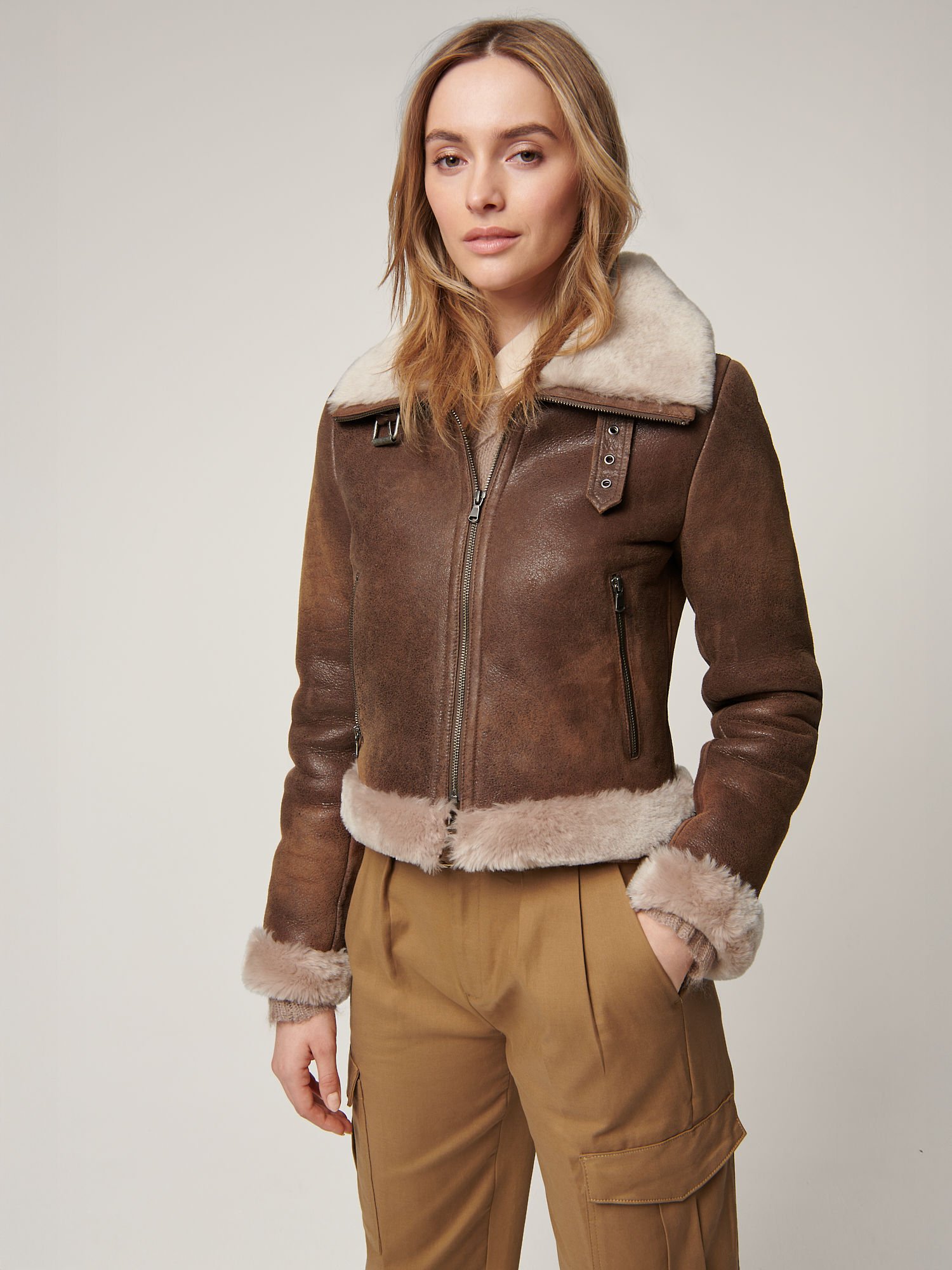 Lacey Sheepskin Bomber Jacket - XNAUWBI