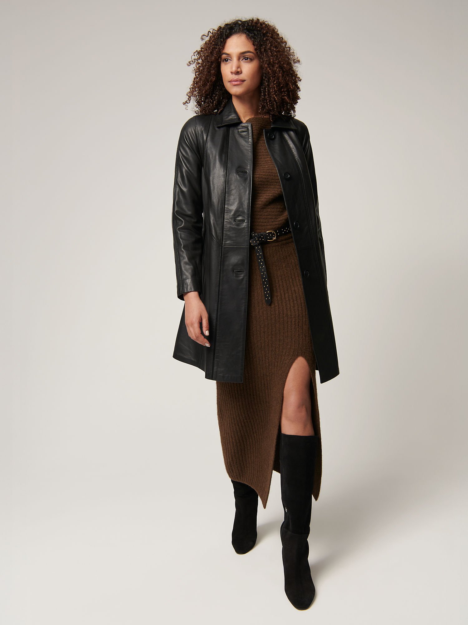 Ava Leather Coat - XNAUWBI