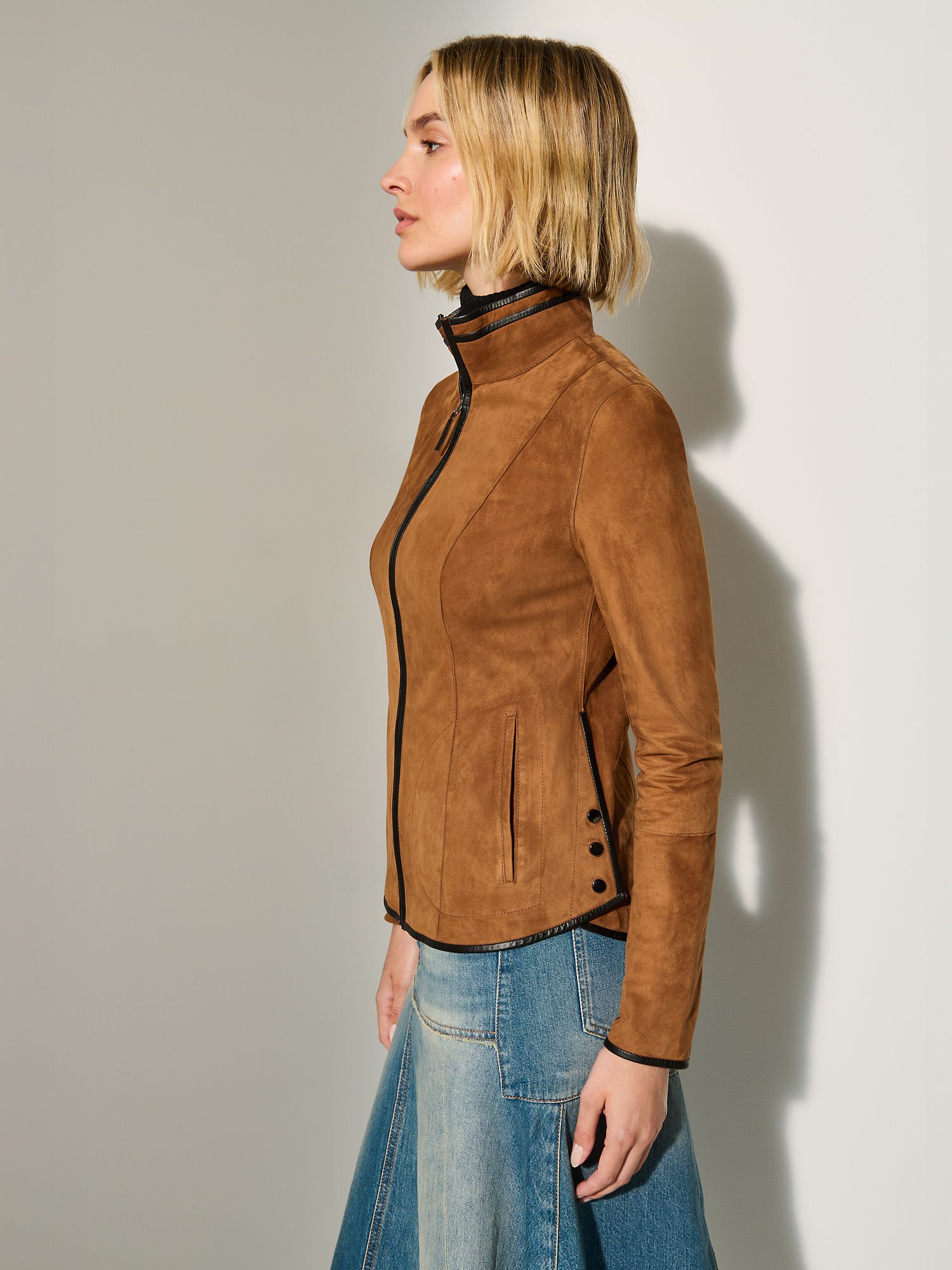 Ally Reversible Suede Leather Jacket - XNAUWBI